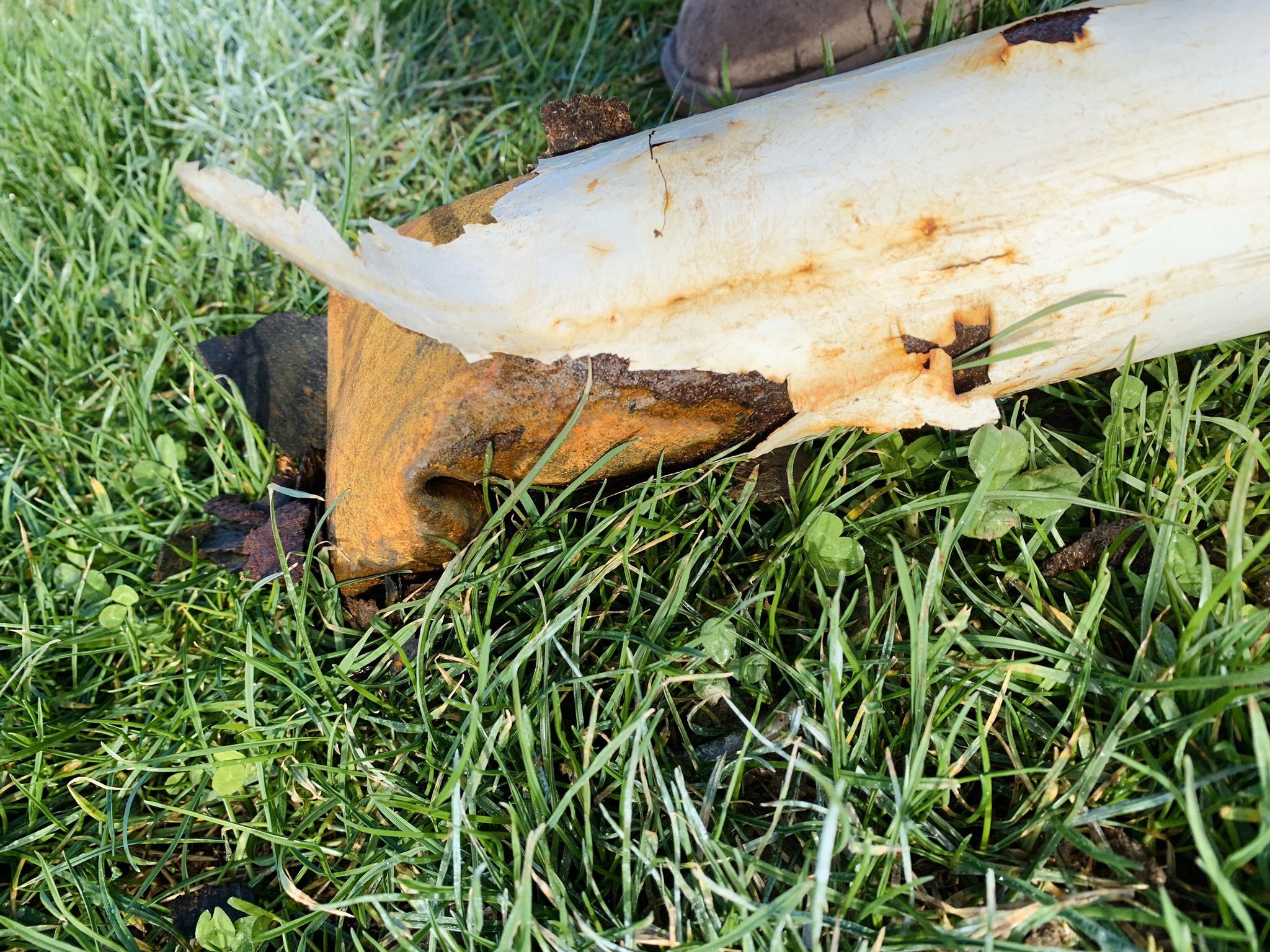 Broken rugby posts at Amesbury Rugby Club