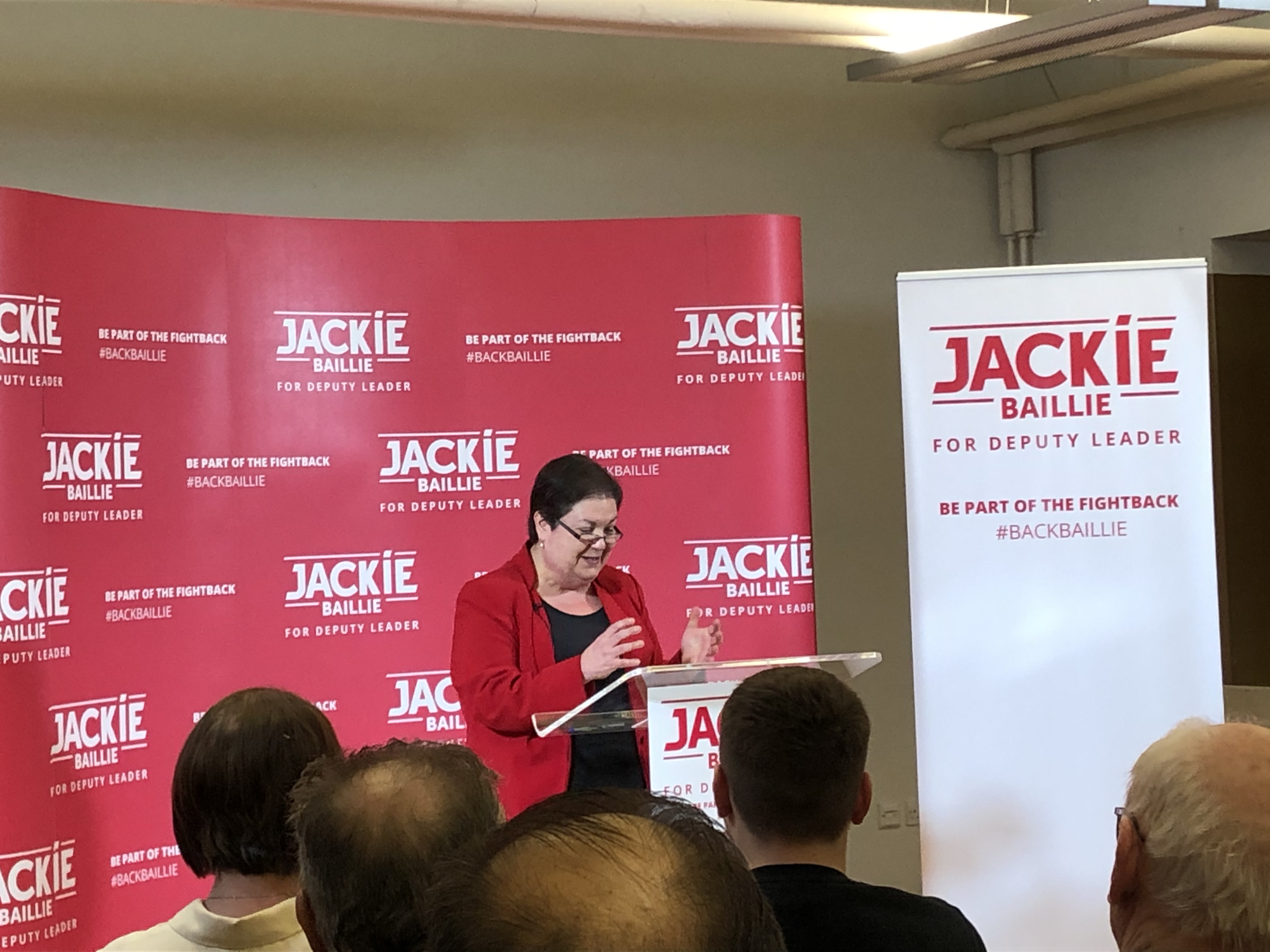 Jackie Baillie campaign speech in Glasgow