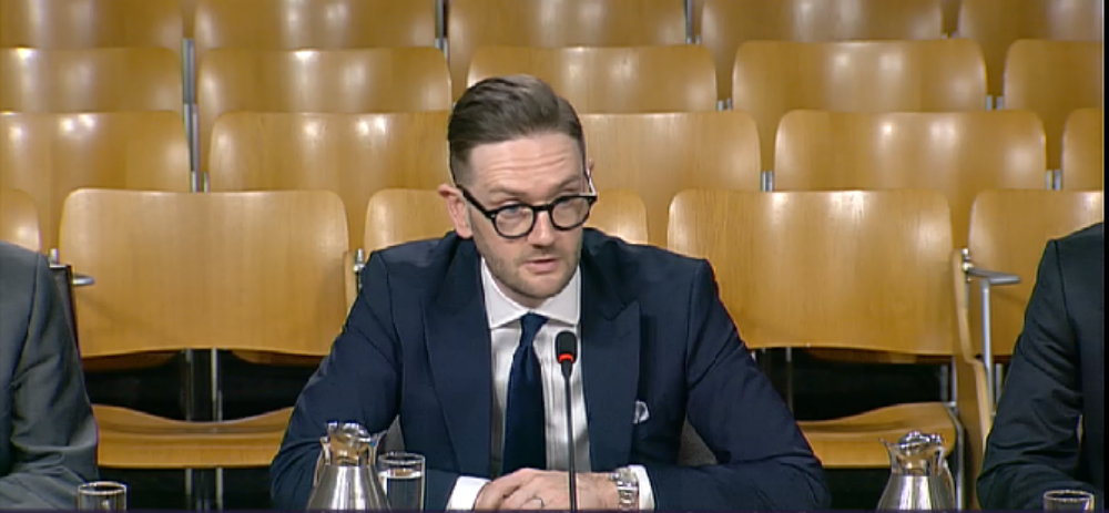 Chris Stark, chief executive of Committee on Climate Change at Holyrood committee