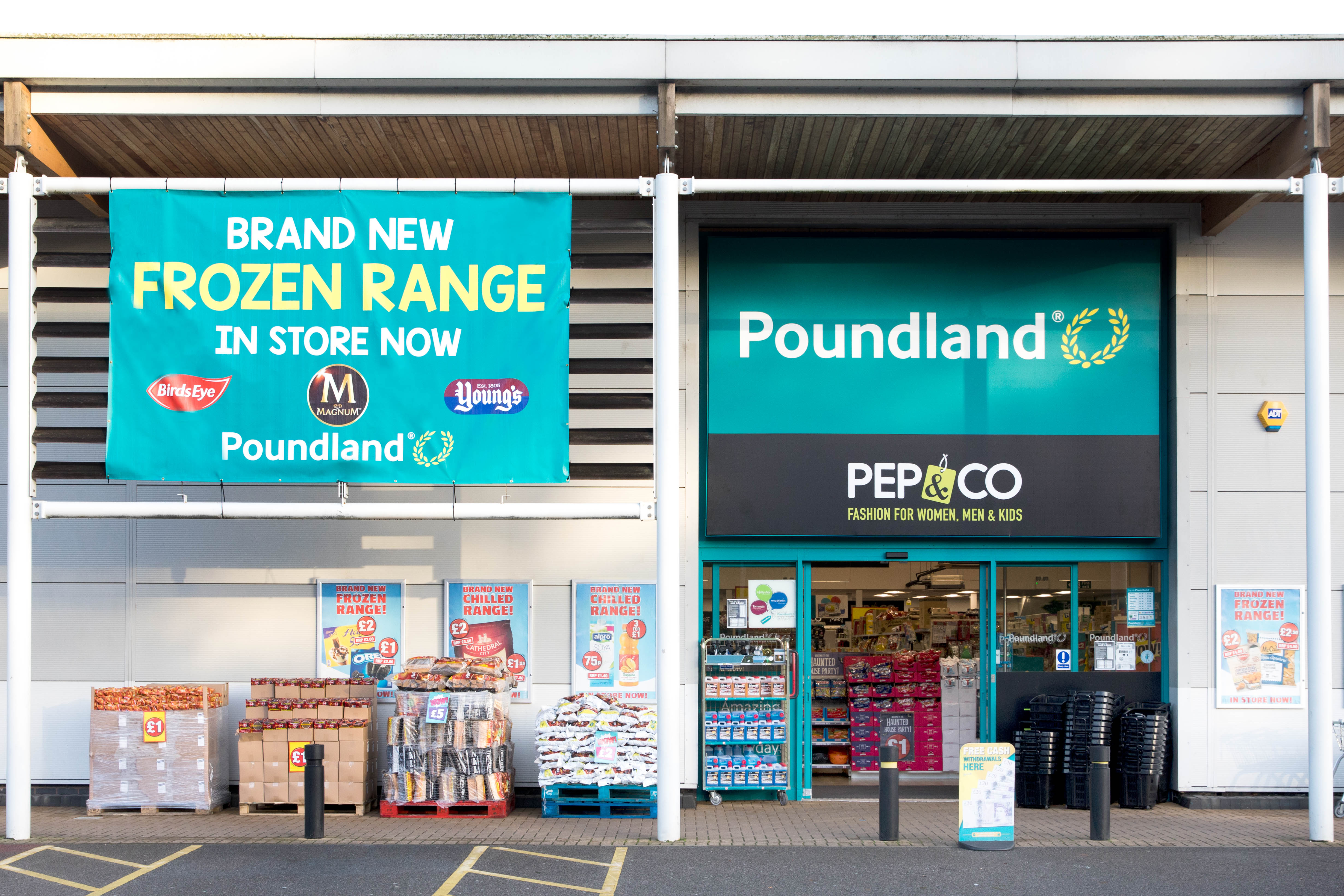 Poundland storefront with new frozen range