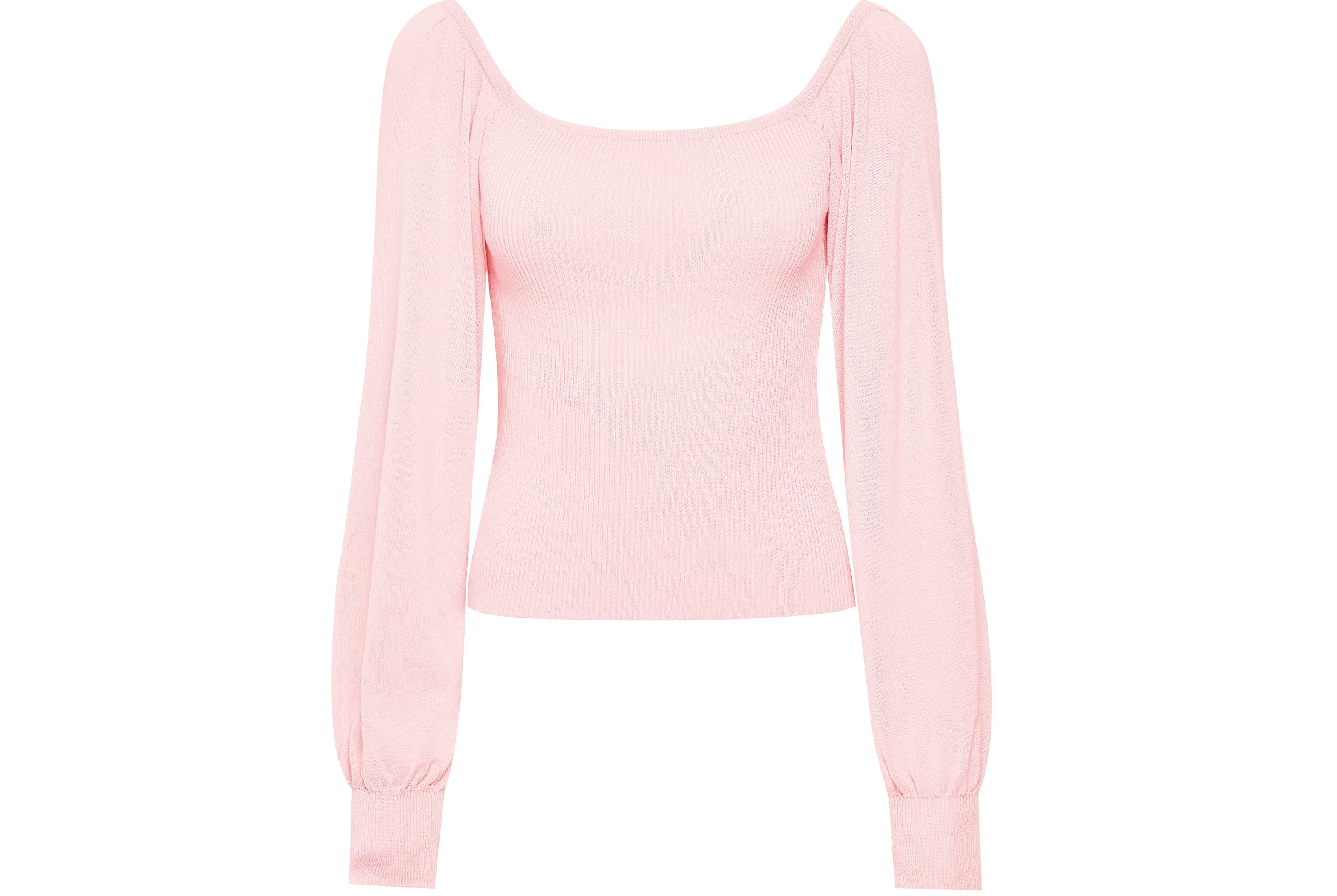 Dorothy Perkins Square Neck Volume Sleeve Jumper in Pink, £18.20 (was £26)