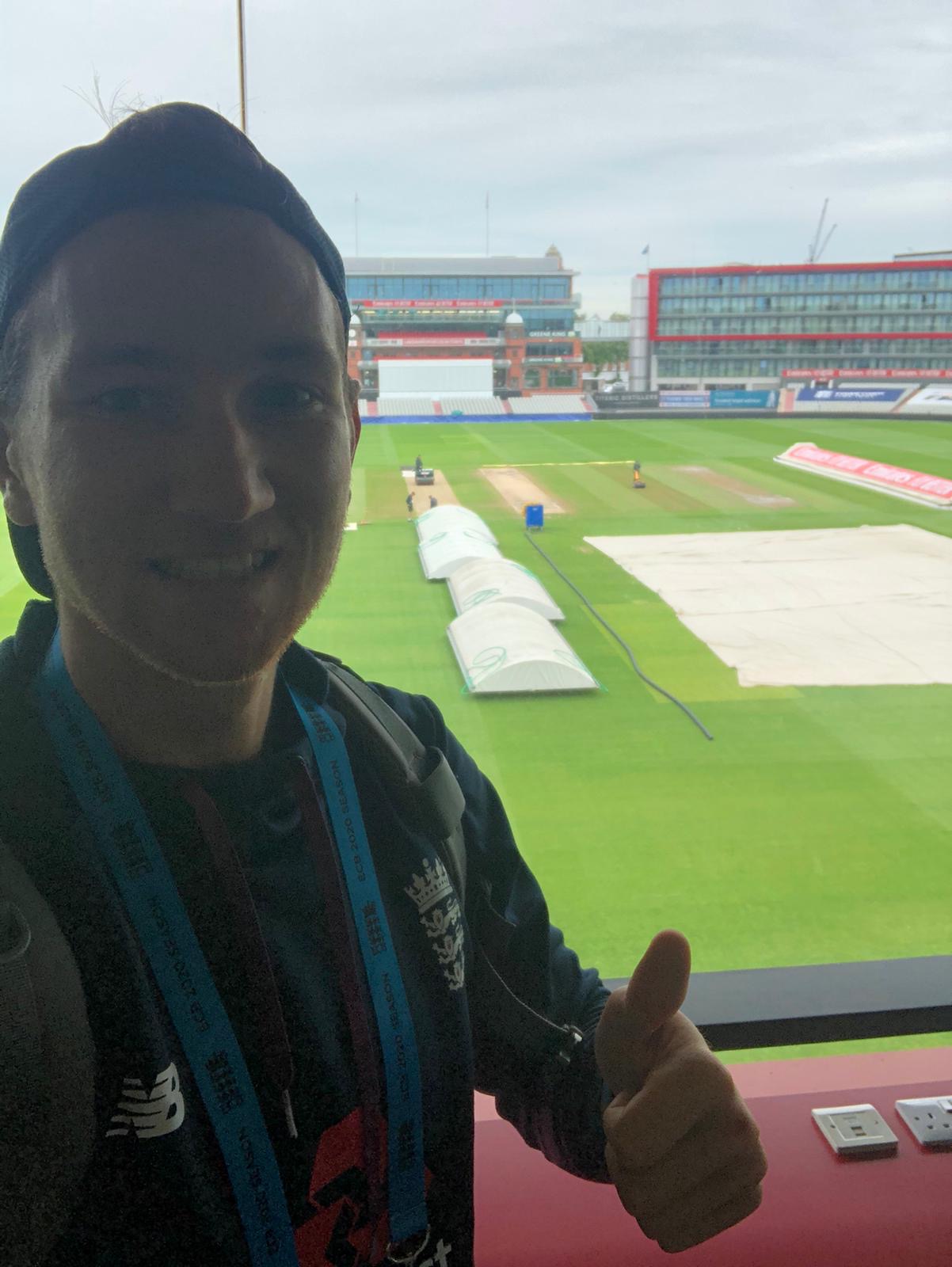 James Bracey on site at Emirates Old Trafford