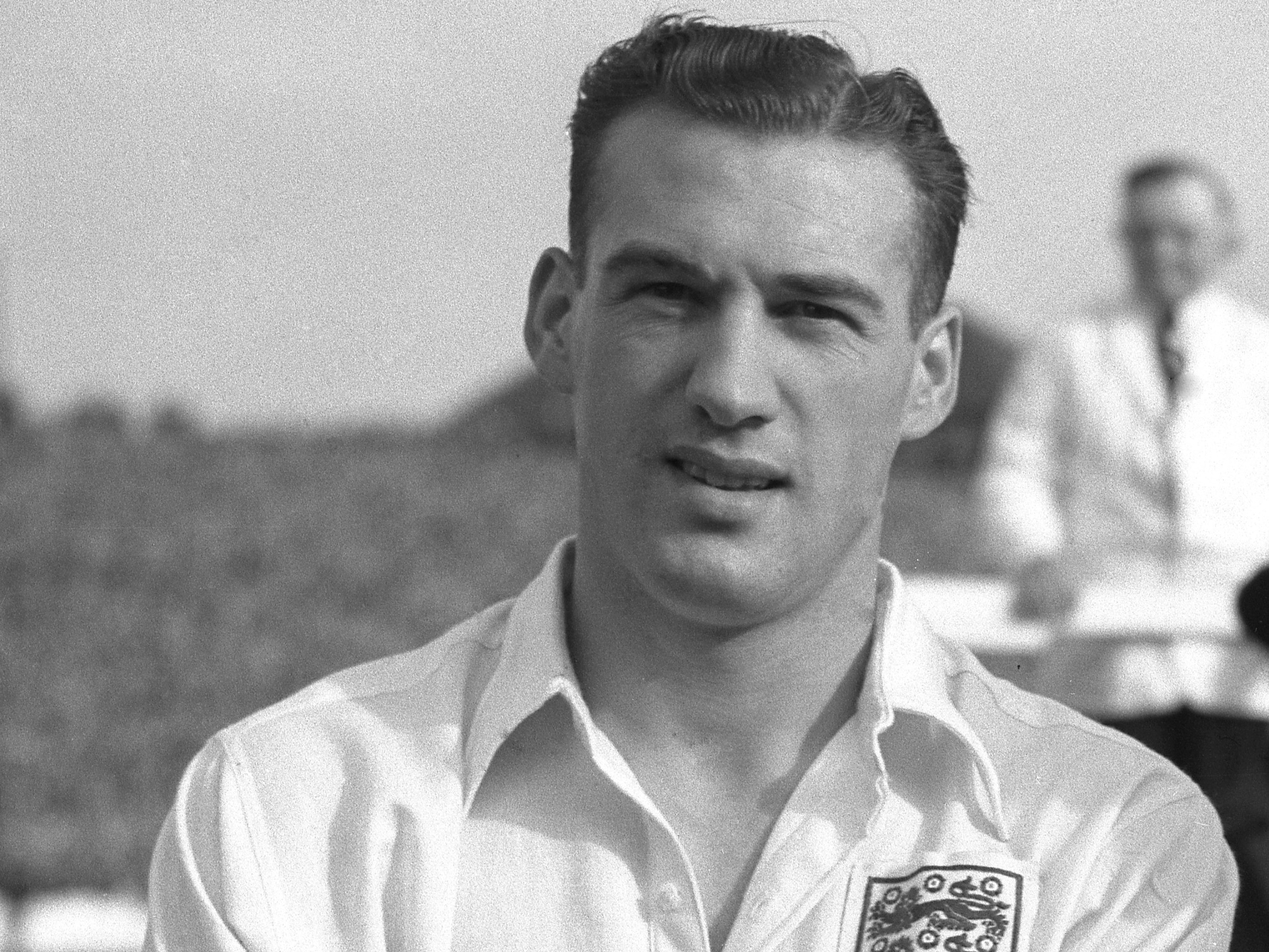 Nat Lofthouse scored two of his 30 England goals in the World Cup draw with Belgium.