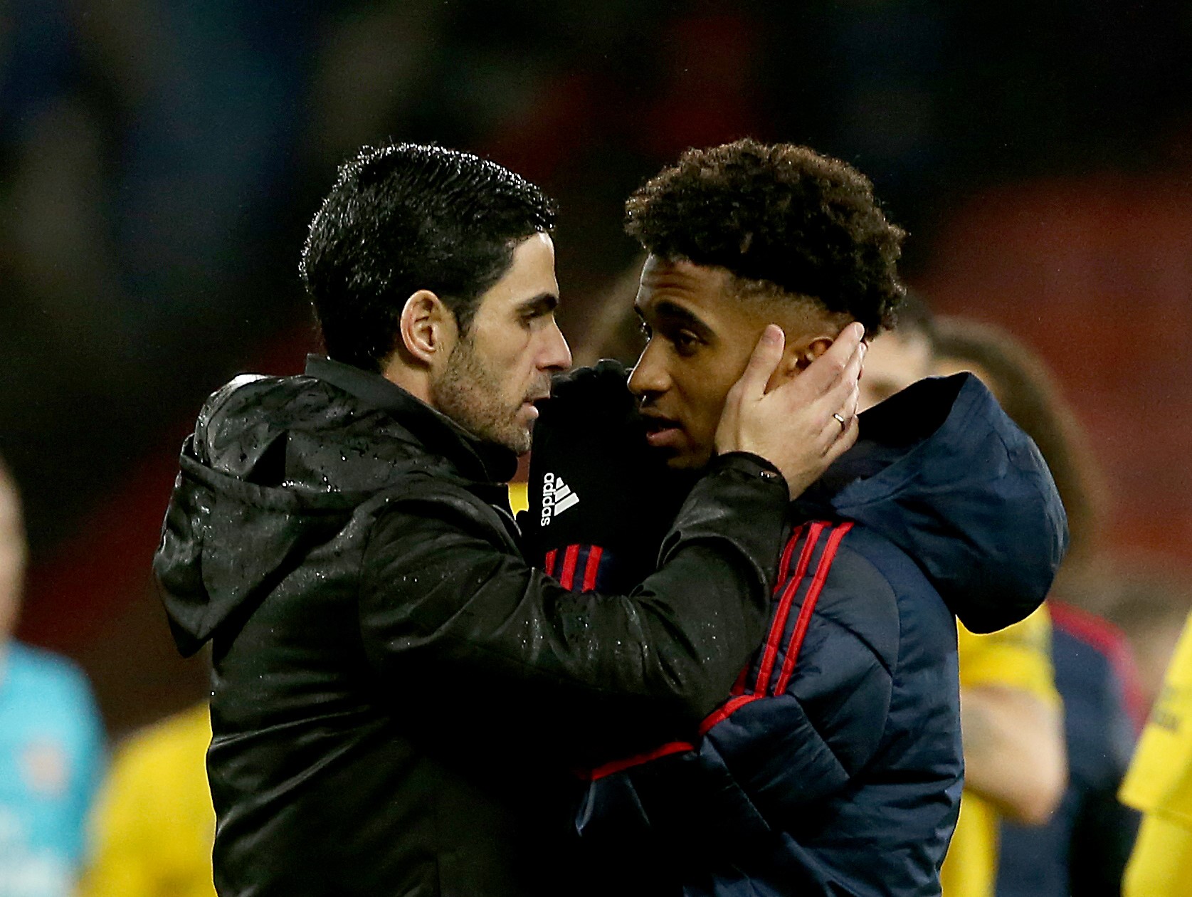 Arteta (left) has been impressed with Nelson's willingness to learn.