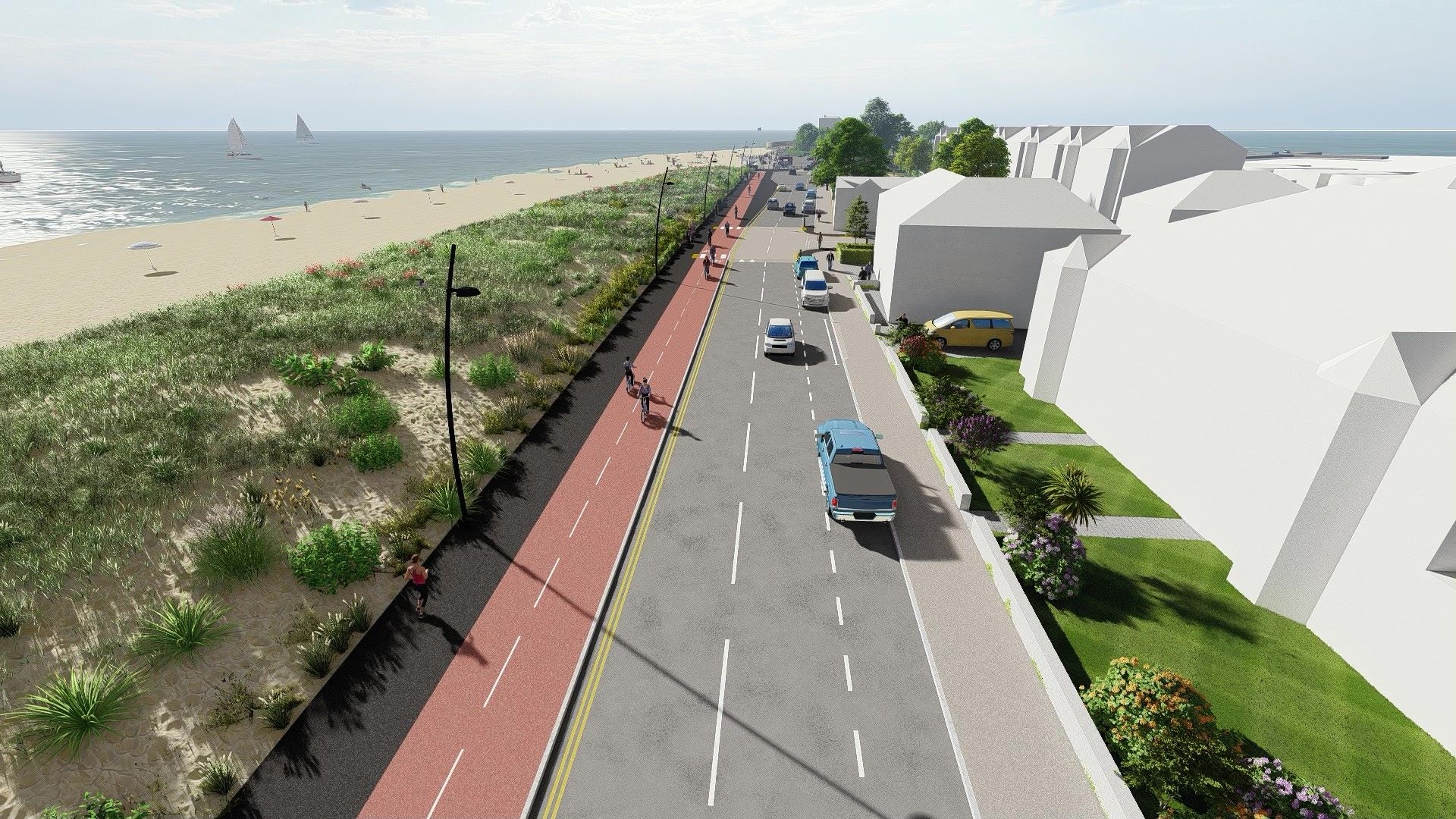 An artist's impression of the Broughty Ferry and Monifieth active travel improvements