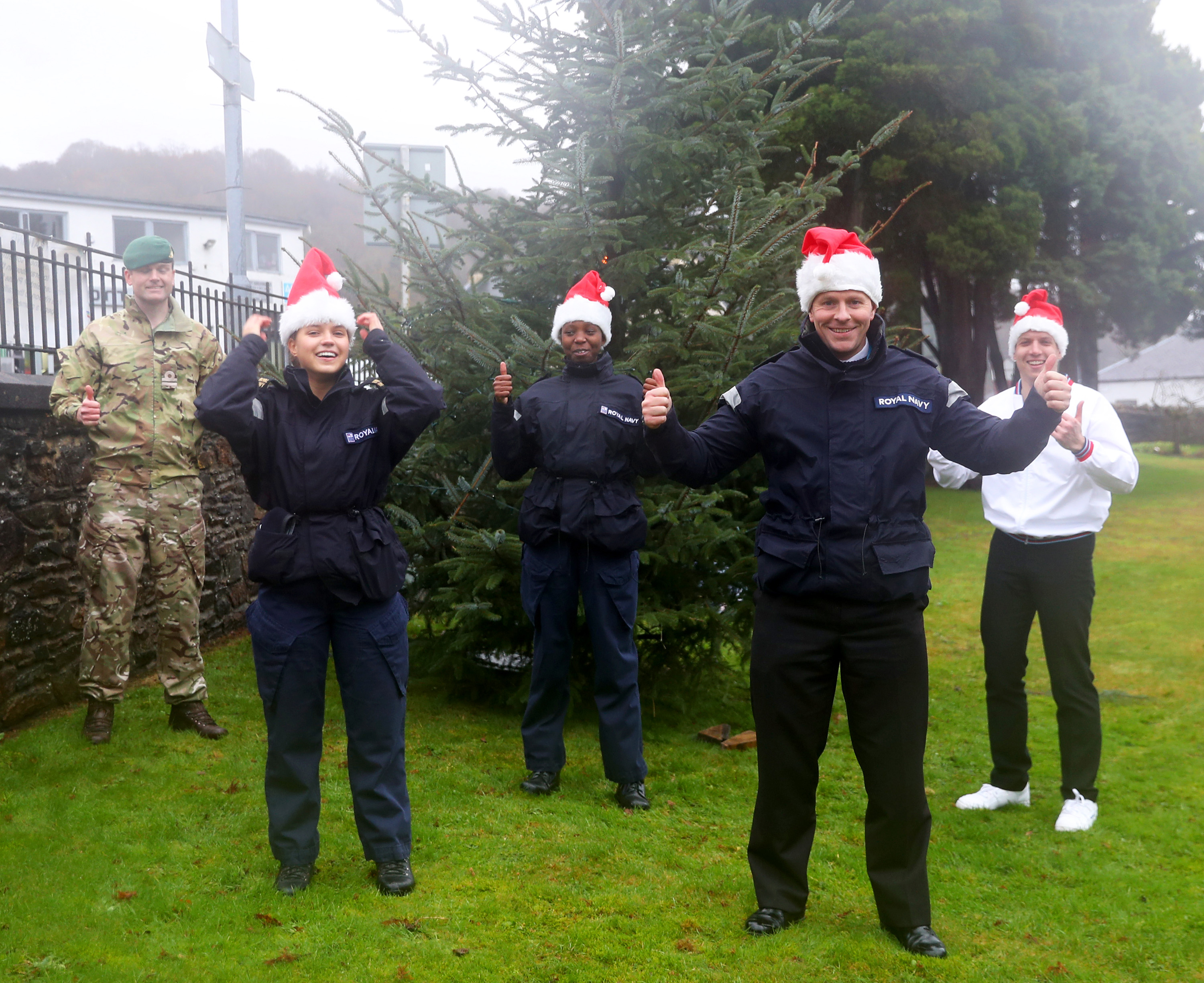 Sailors with Christmas trees
