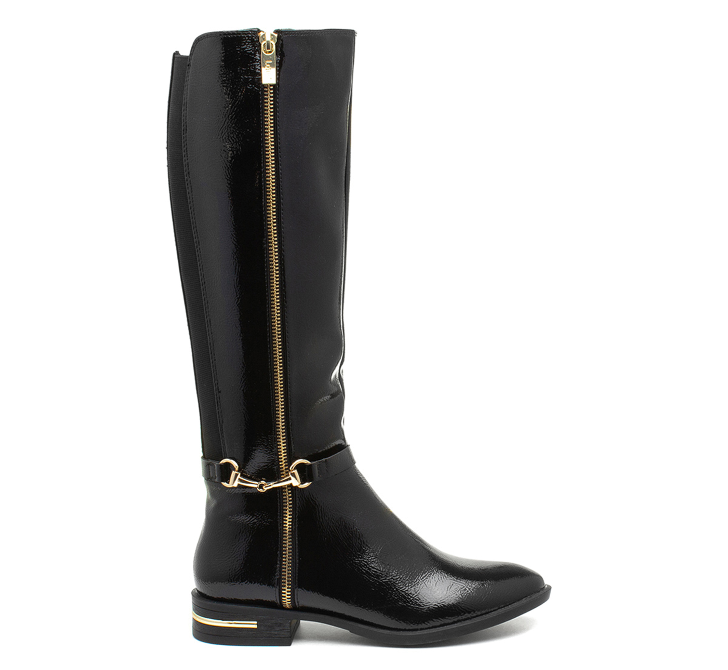 Lotus Tamzin Womens Black Patent Knee High class=