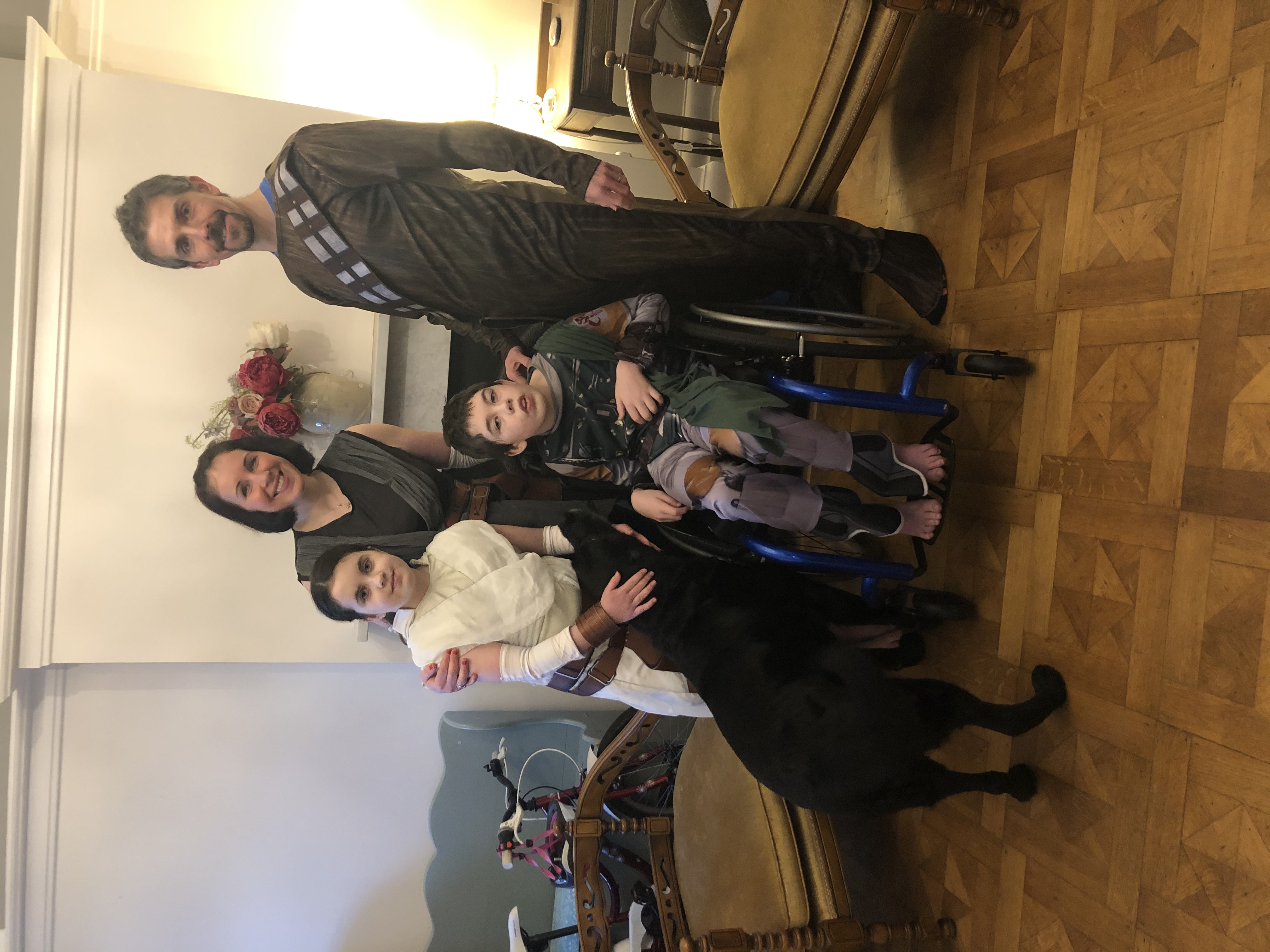 Oliver, a Star Wars fan, celebrating his 13th birthday with his family