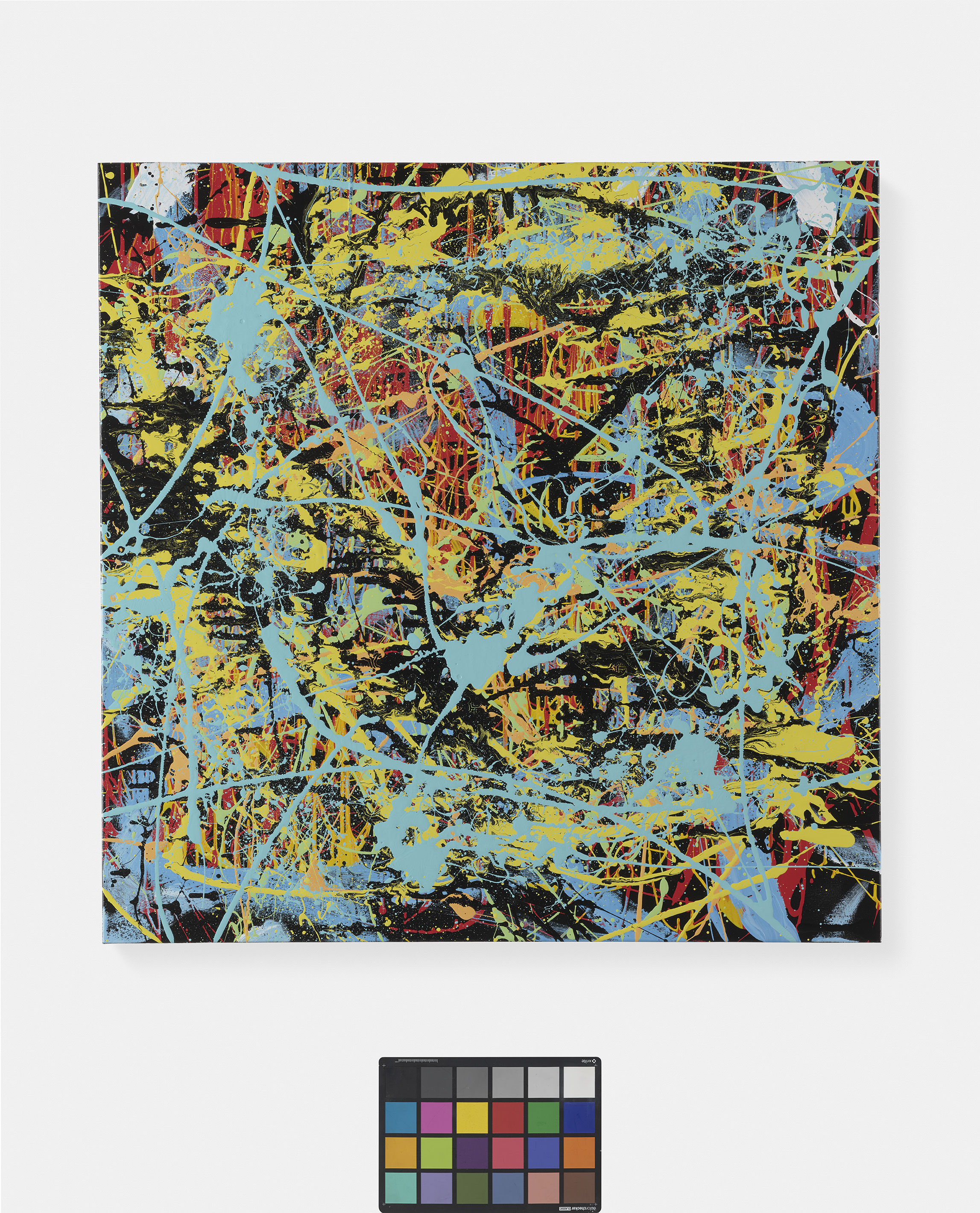 A painting by pop star Ed Sheeran, called Splash Planet, was raffled off for charity the Cancer Campaign in Suffolk (CCiS), raising more than £51,000. (CCiS/ PA)