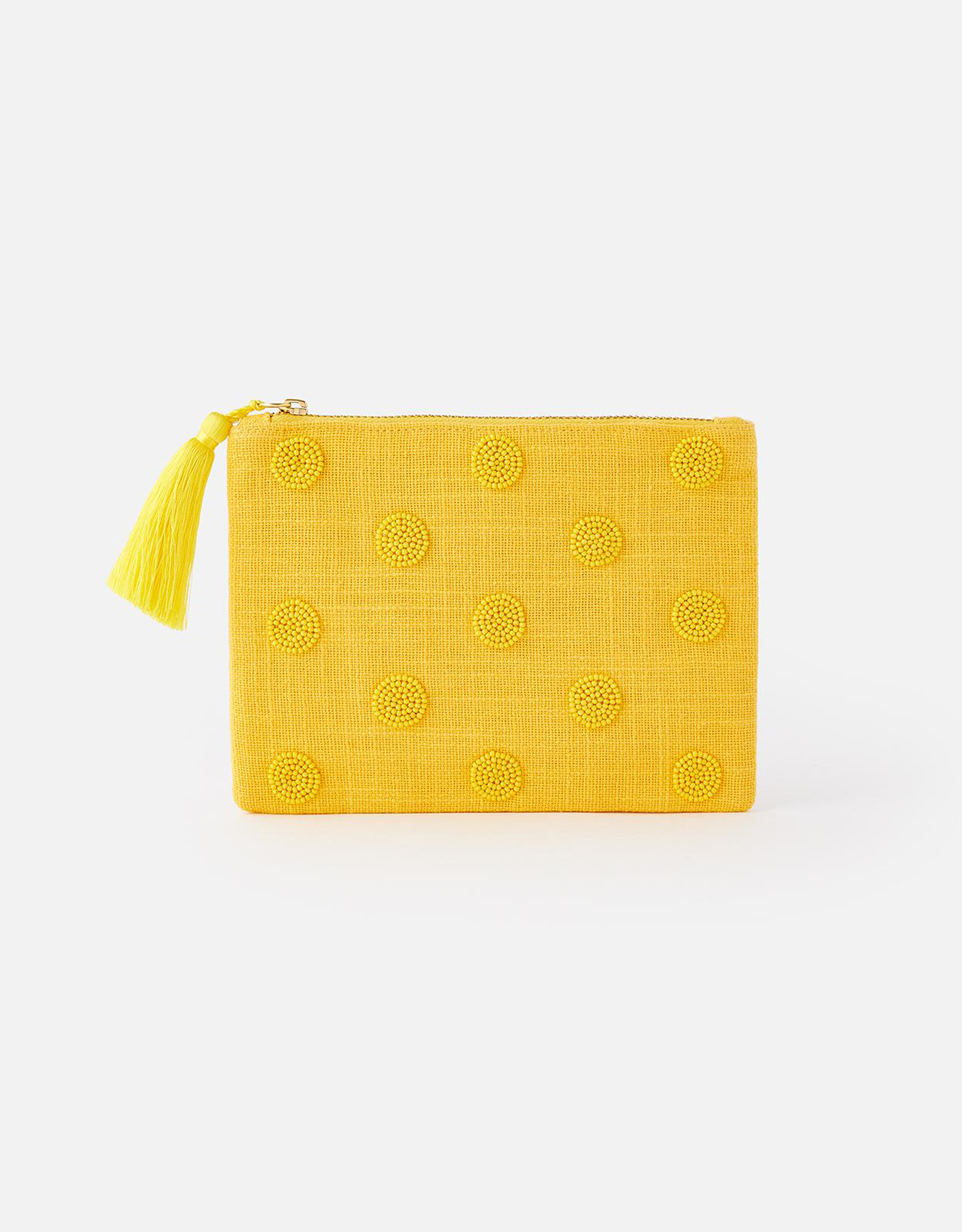 Beaded polka dot pouch bag