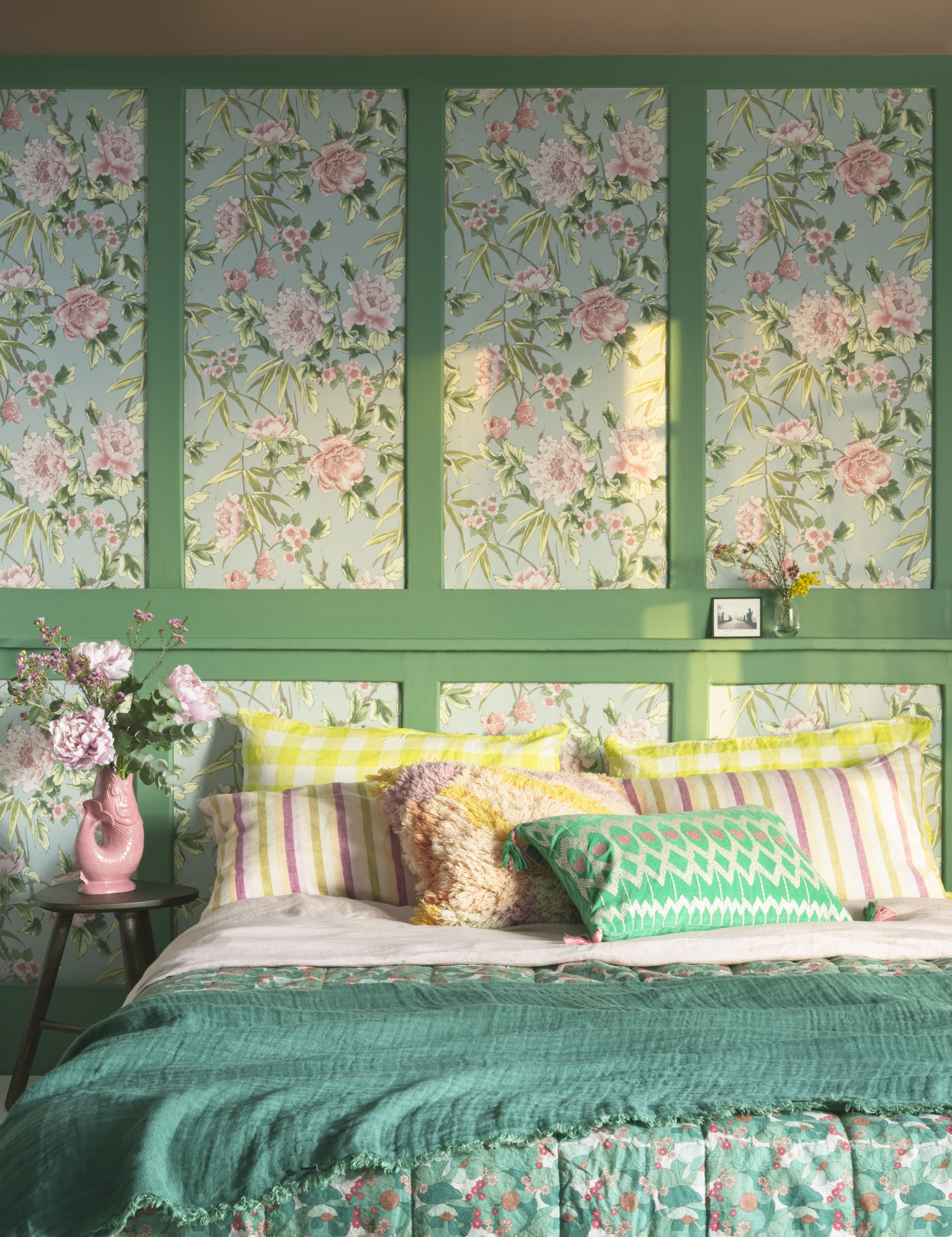 Room styled with Woodchip & Magnolia Pondering Peonies Duck Egg