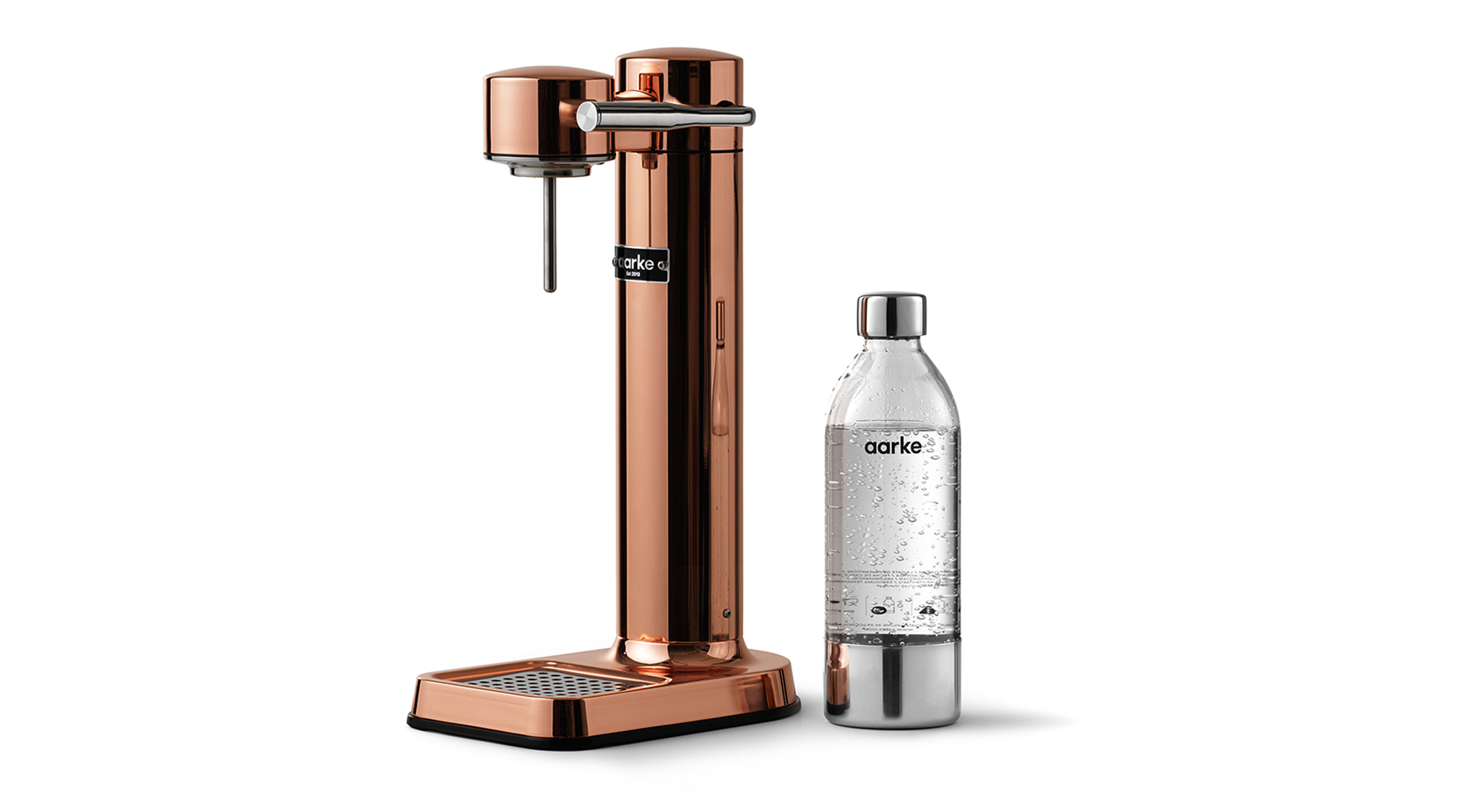 Copper coloured fizzy water maker
