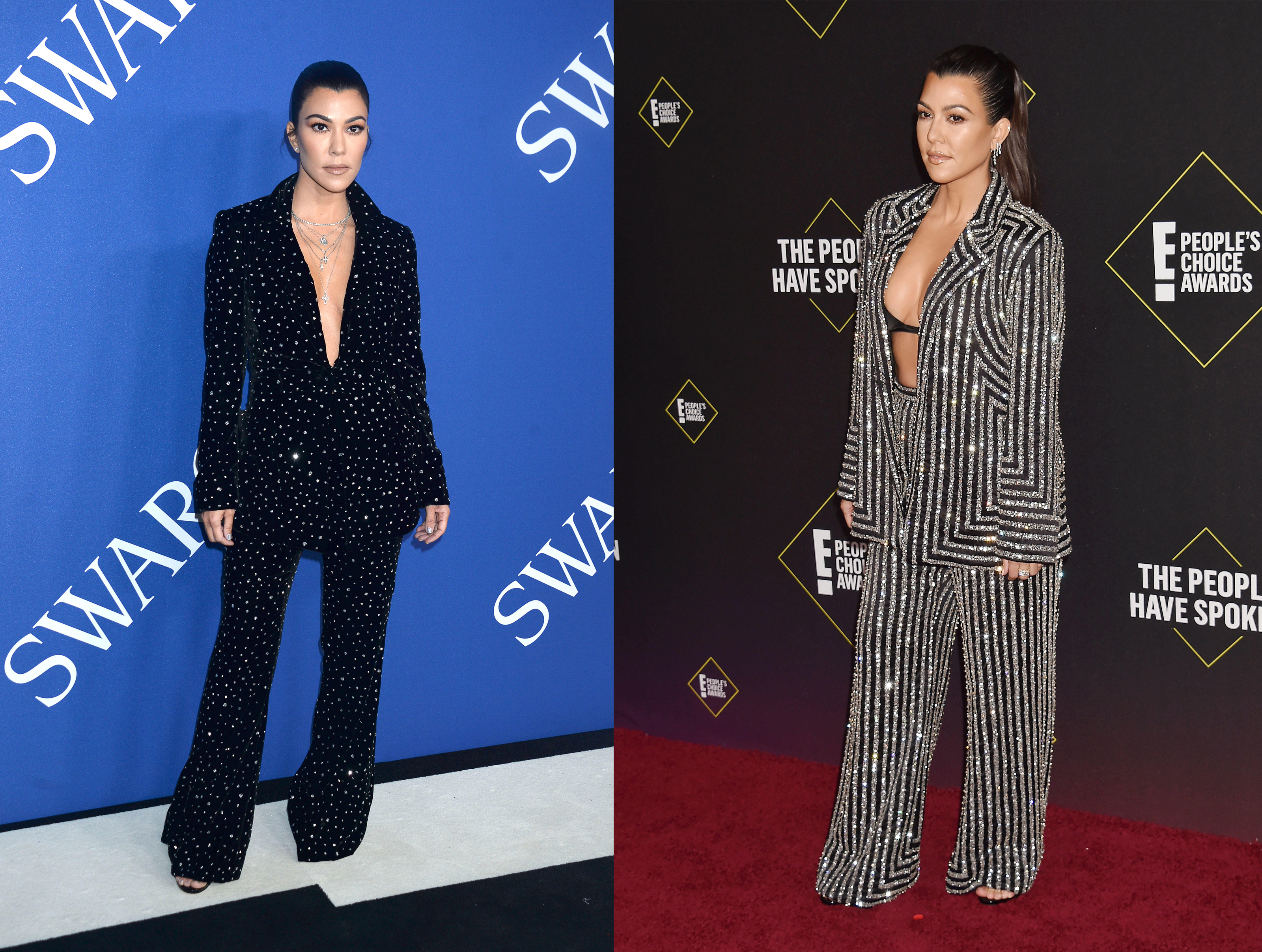 Kourtney Kardashian wearing suits