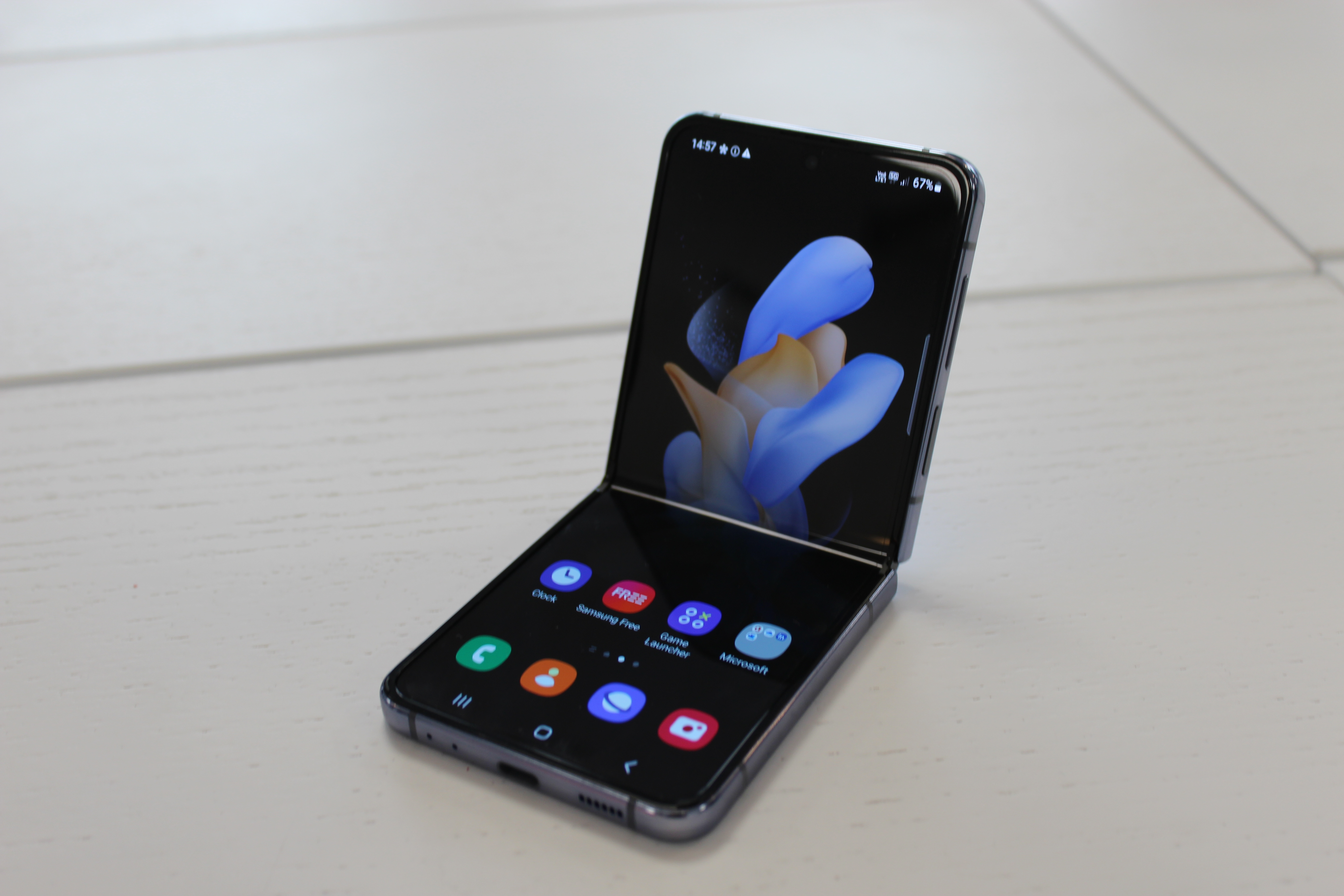 The Samsung Galaxy Z Flip4 foldable smartphone