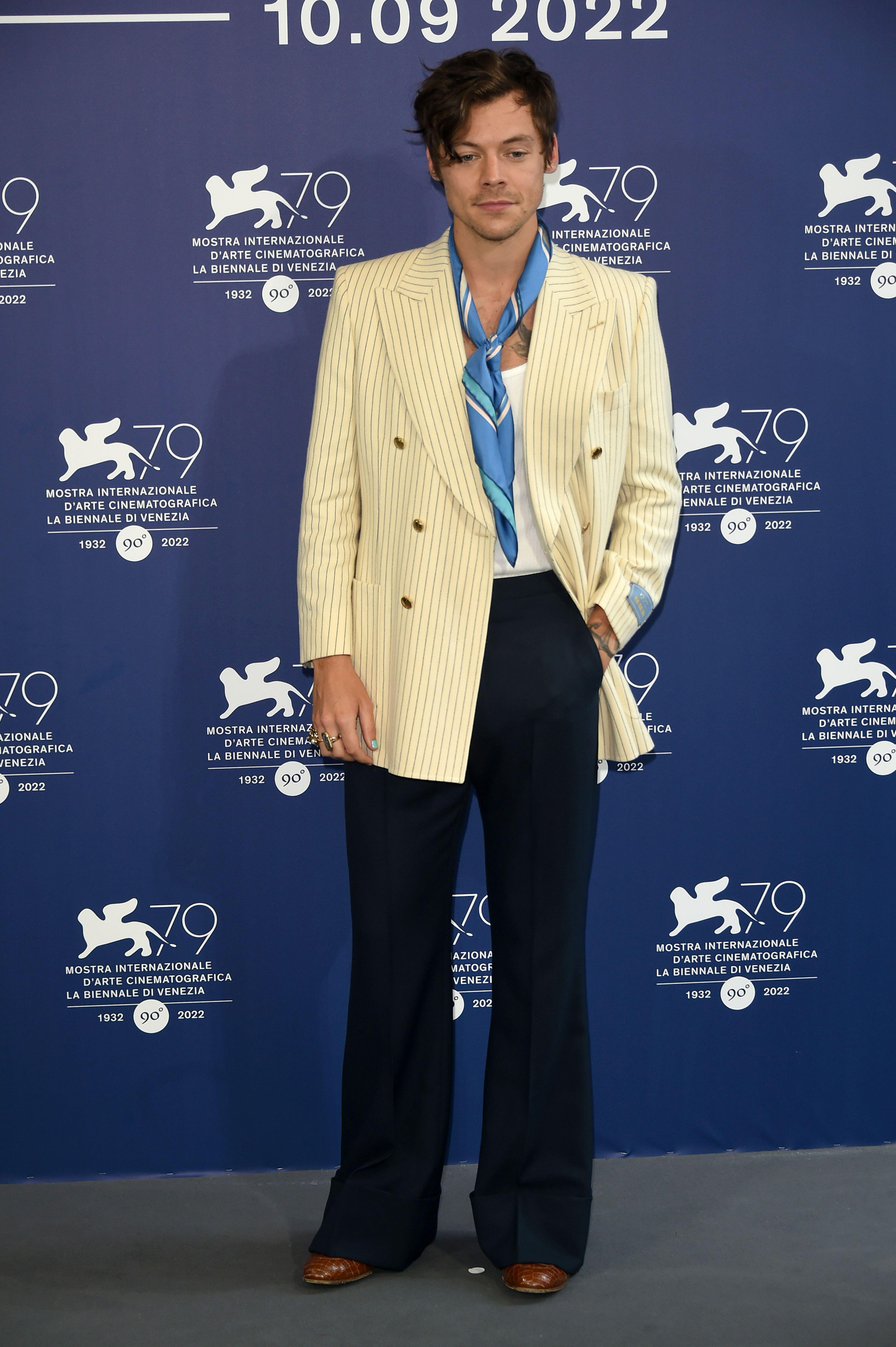 Harry Styles at a Venice Film Festival photocall for Don't Worry Darling
