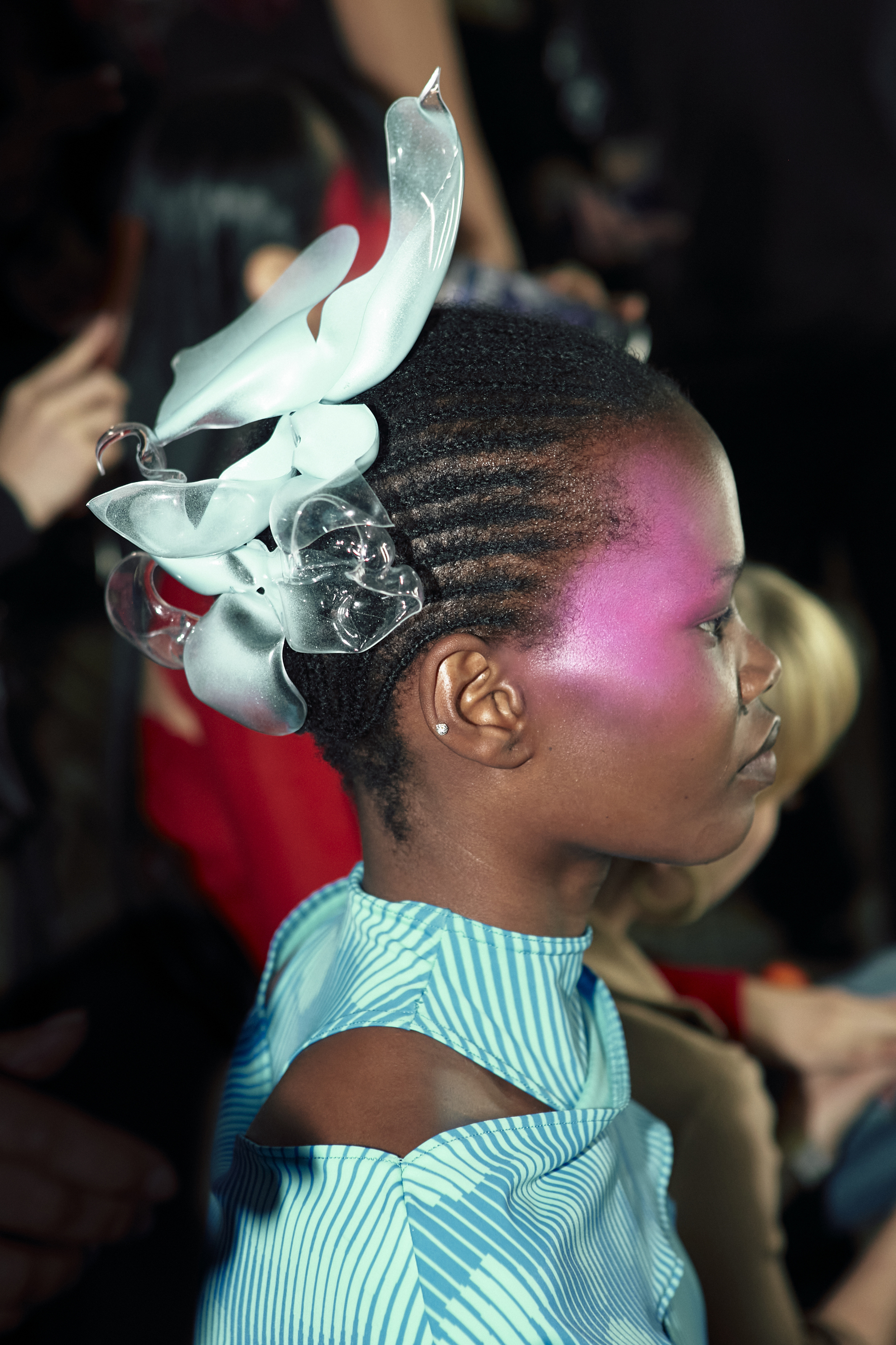 A model backstage at Chet Lo SS23