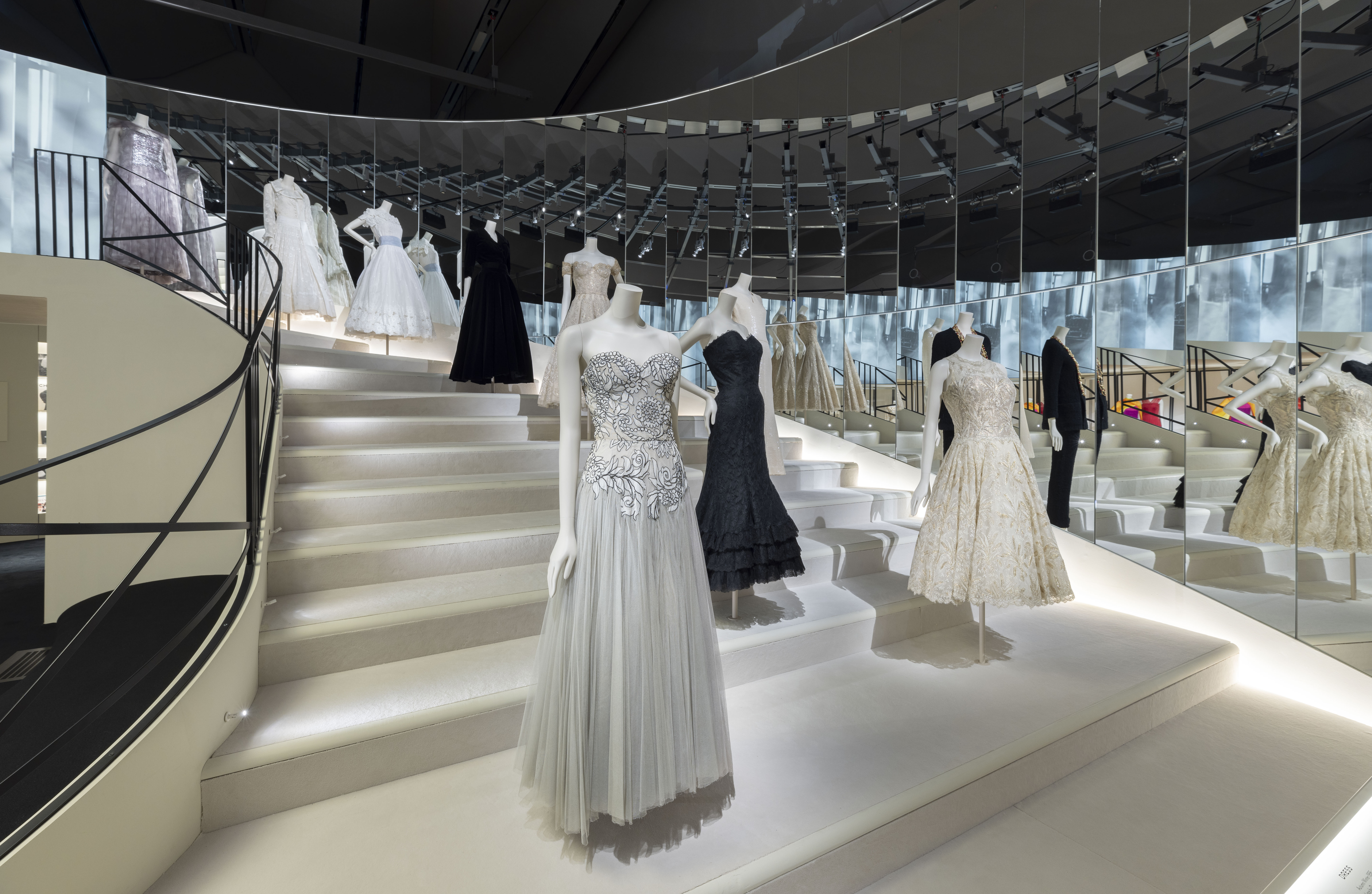 Garments on display at the V&A's Gabrielle Chanel. Fashion Manifesto exhibition