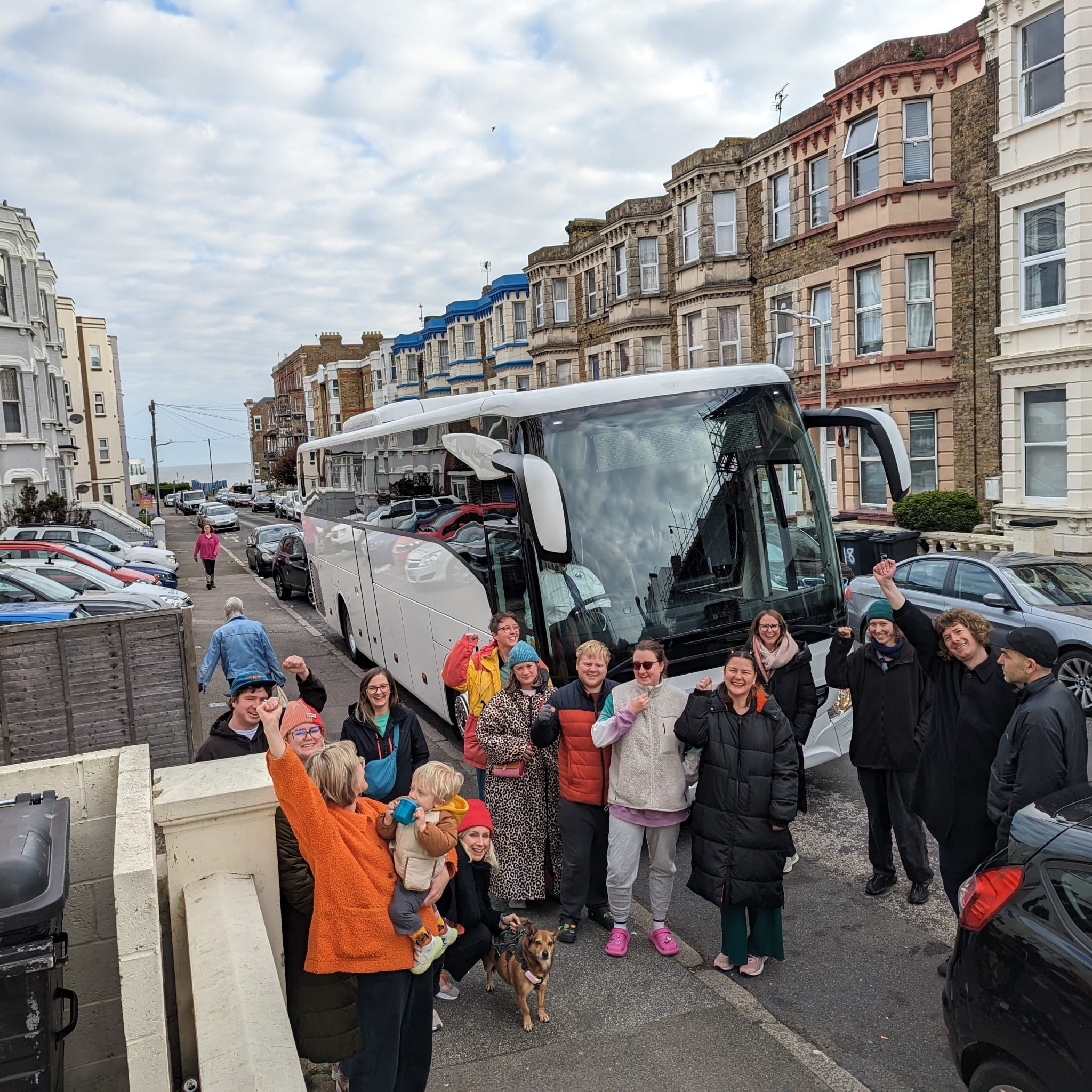 Margate residents disrupting a Home Office coach