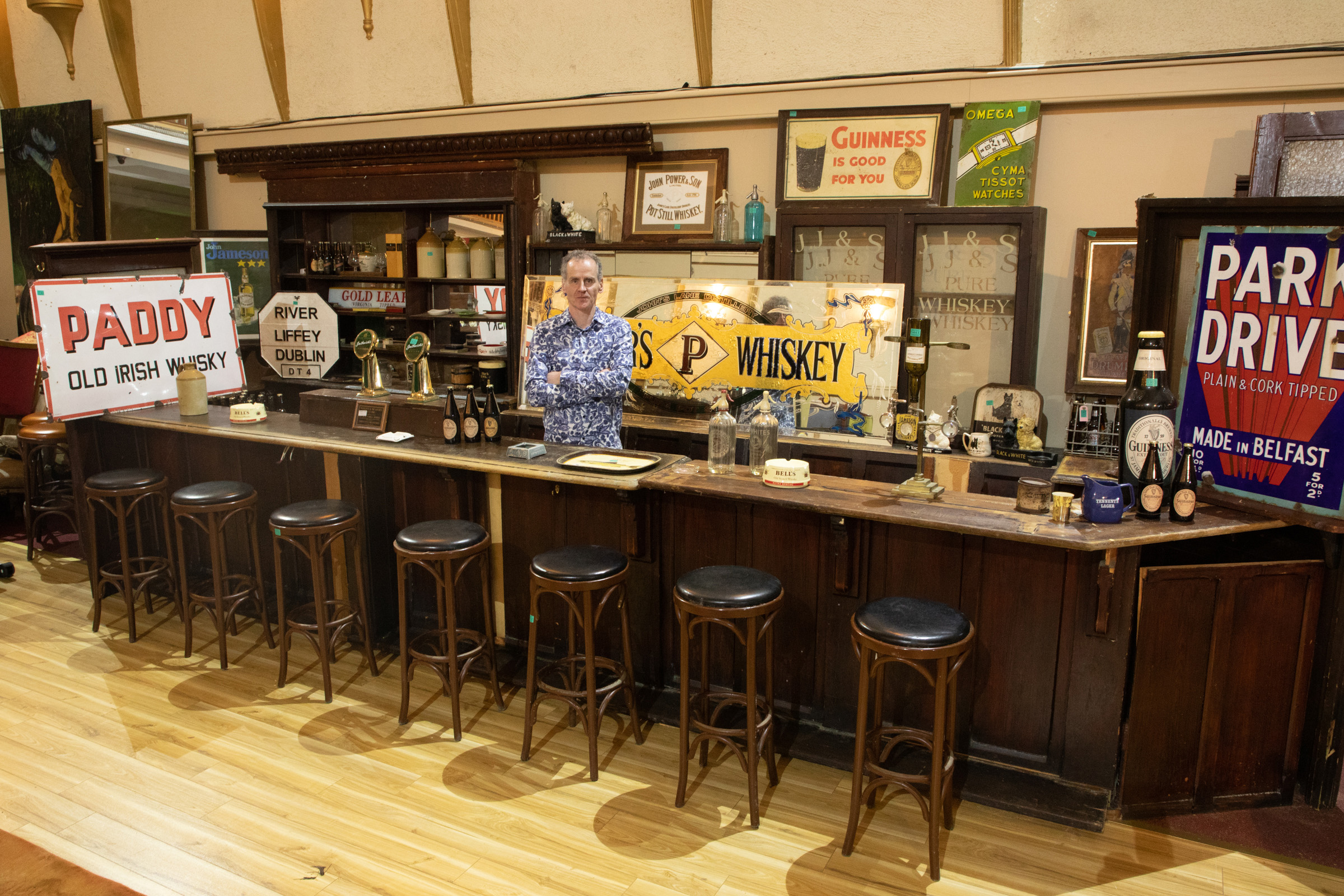 Niall Mullen at the reconstructed bar