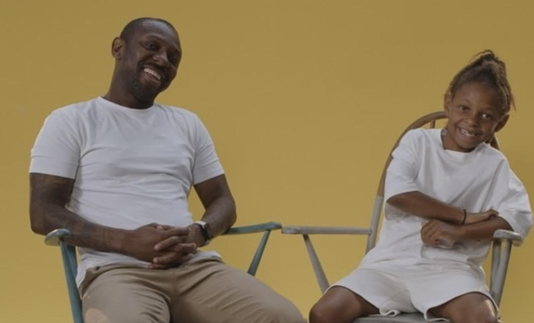 Shaun Wright-Phillips sat next to his daughter Raphaella