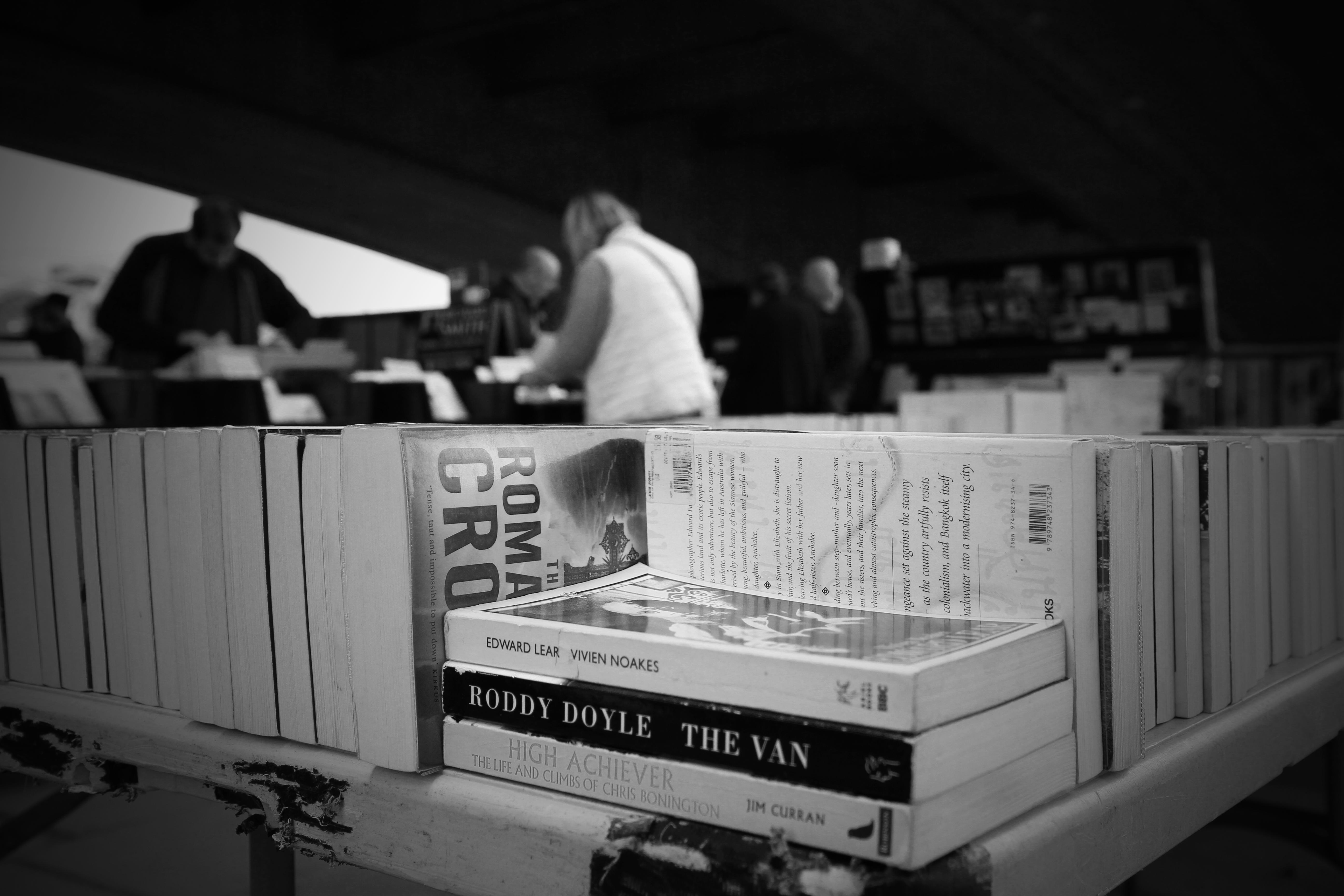 Roddy Doyle's book The Van for sale at a book fair