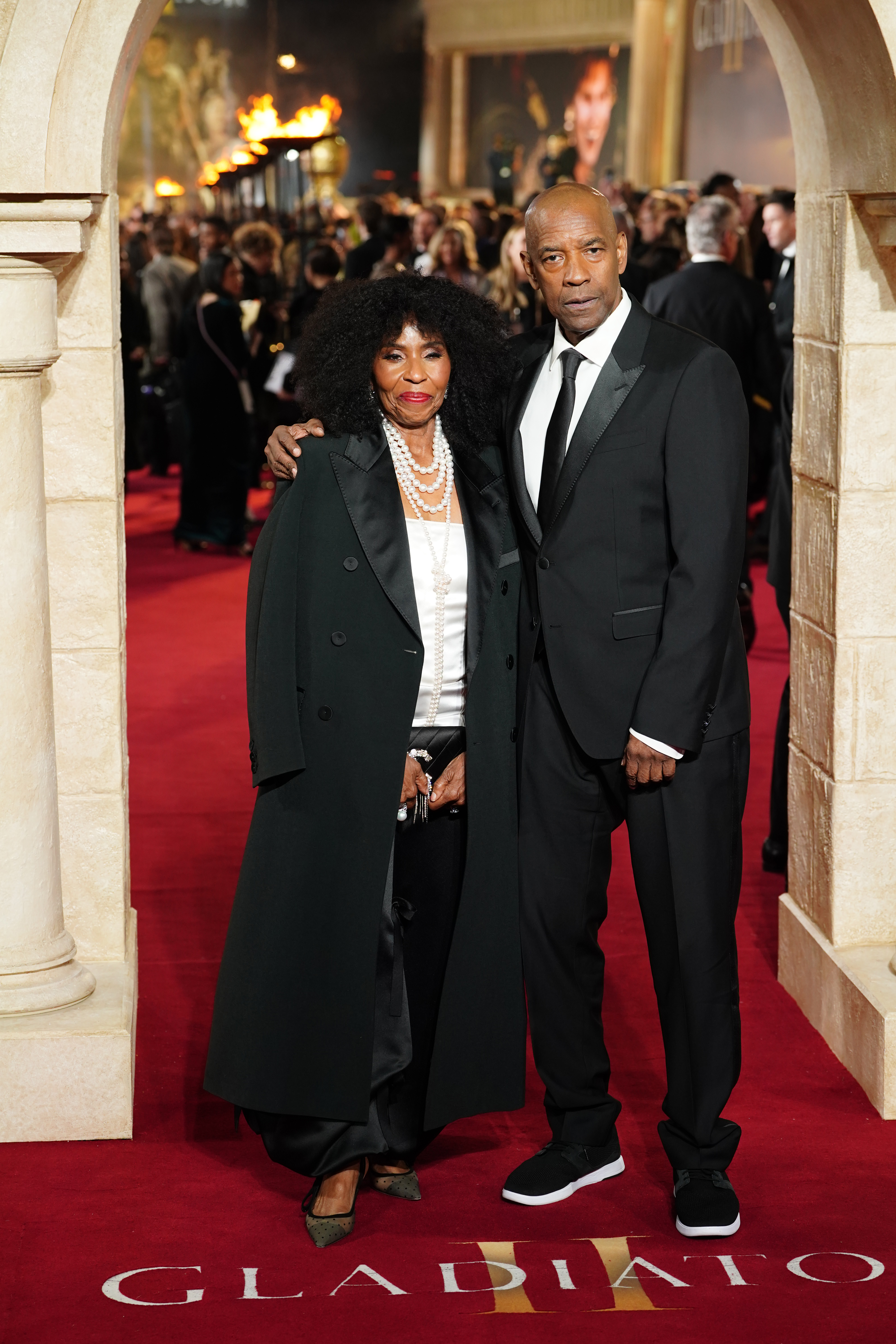 Pauletta Washington and Denzel Washington attending the Royal Film Performance