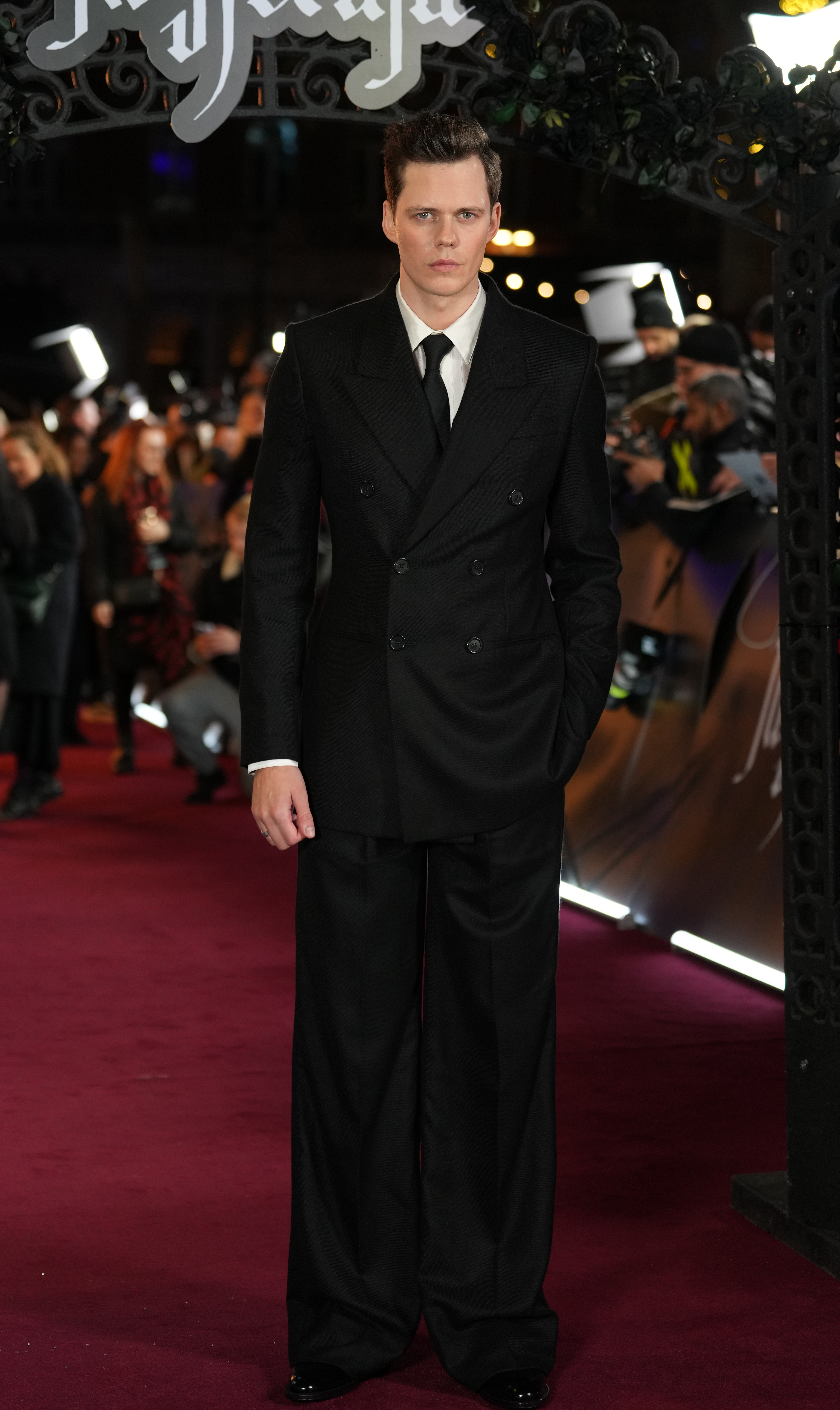 Bill Skarsgard arriving for the UK premiere of Nosferatu