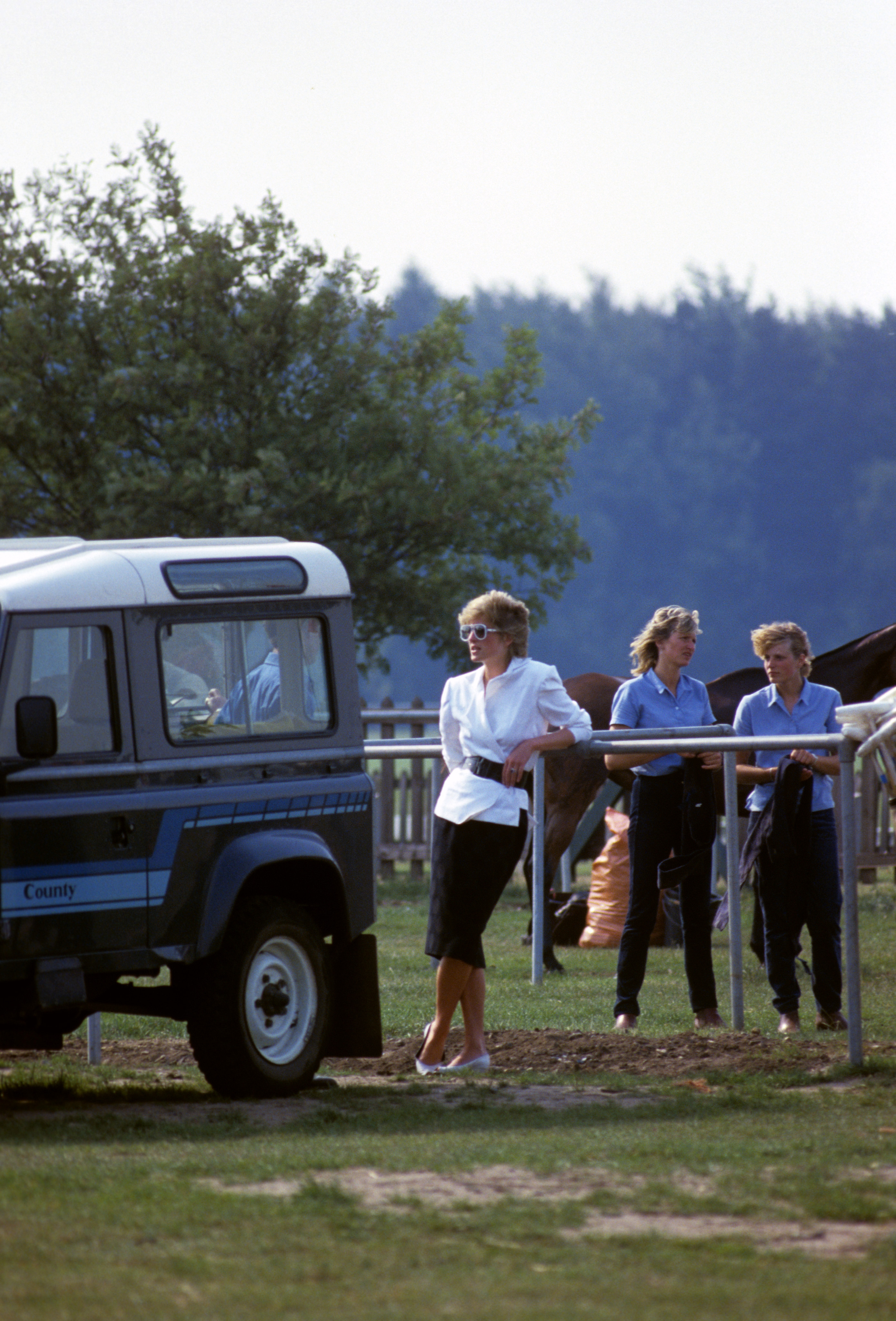 The Princess of Wales at the Guards Club, Smith's Lawn, Windsor Park, where she watched the Prince of Wales' team beaten in the final of the Gerrard Trophy.