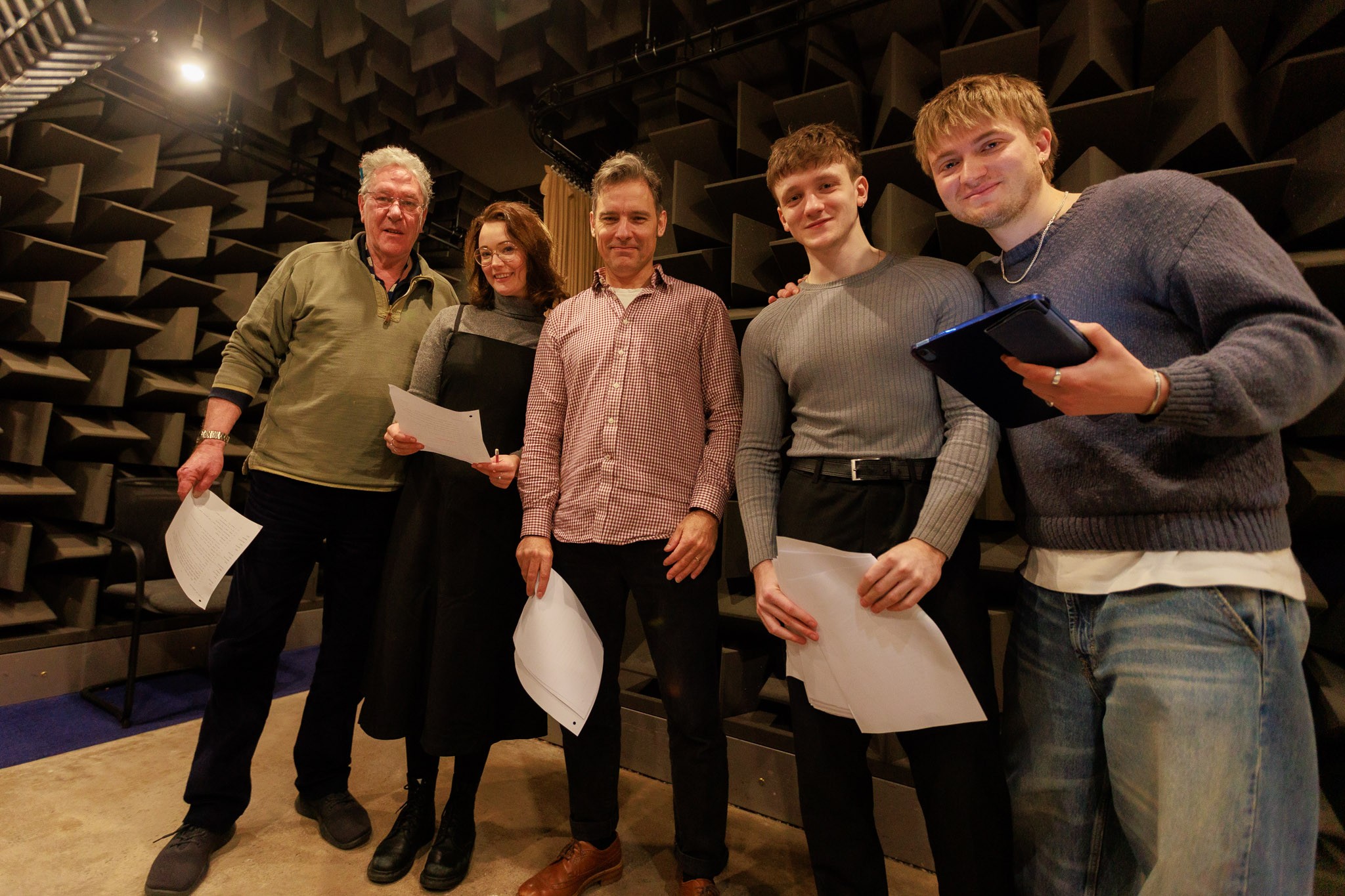 Archers actors Timothy Bentinck, Madeleine Leslay, Nick Barber, Taylor Uttley and Angus Stobie