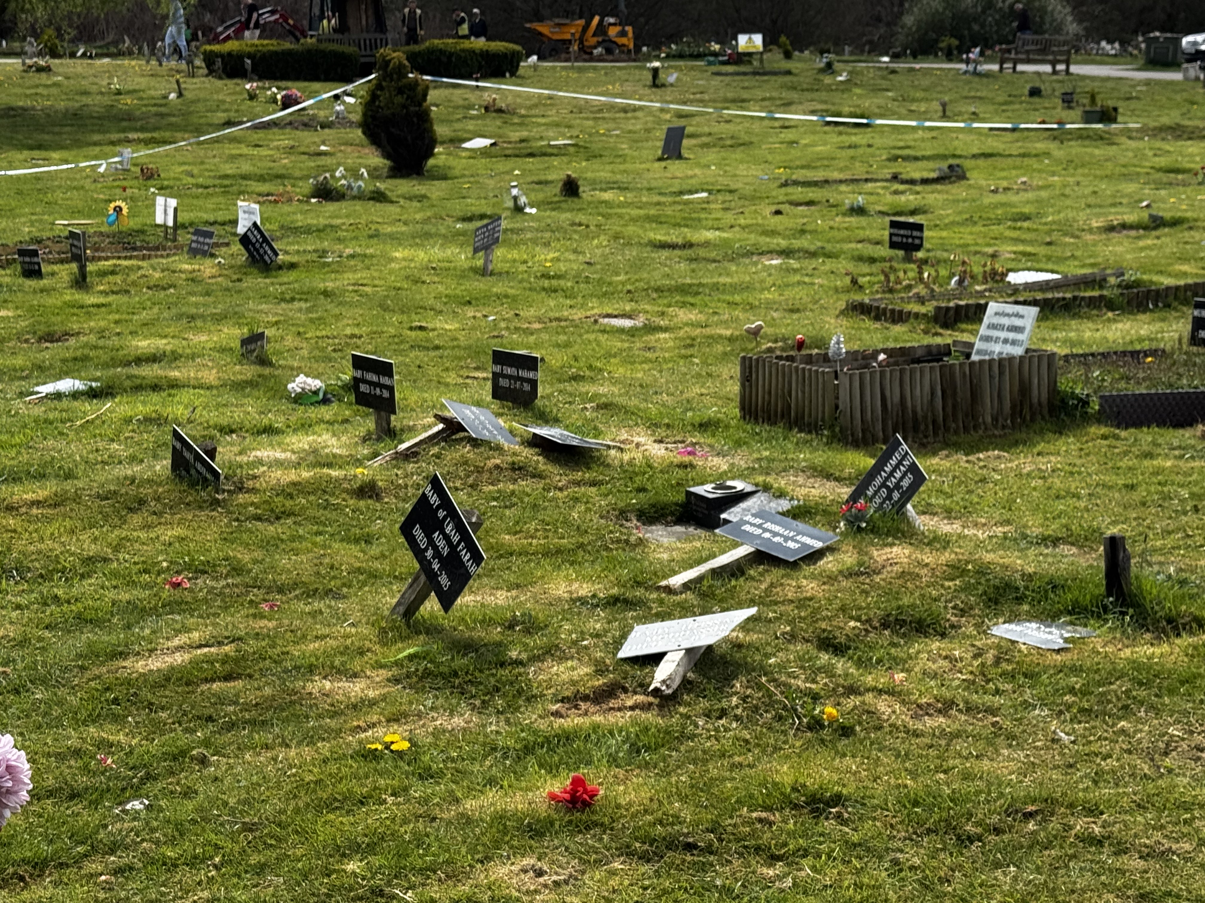 Carpenders Park Lawn Cemetery damage