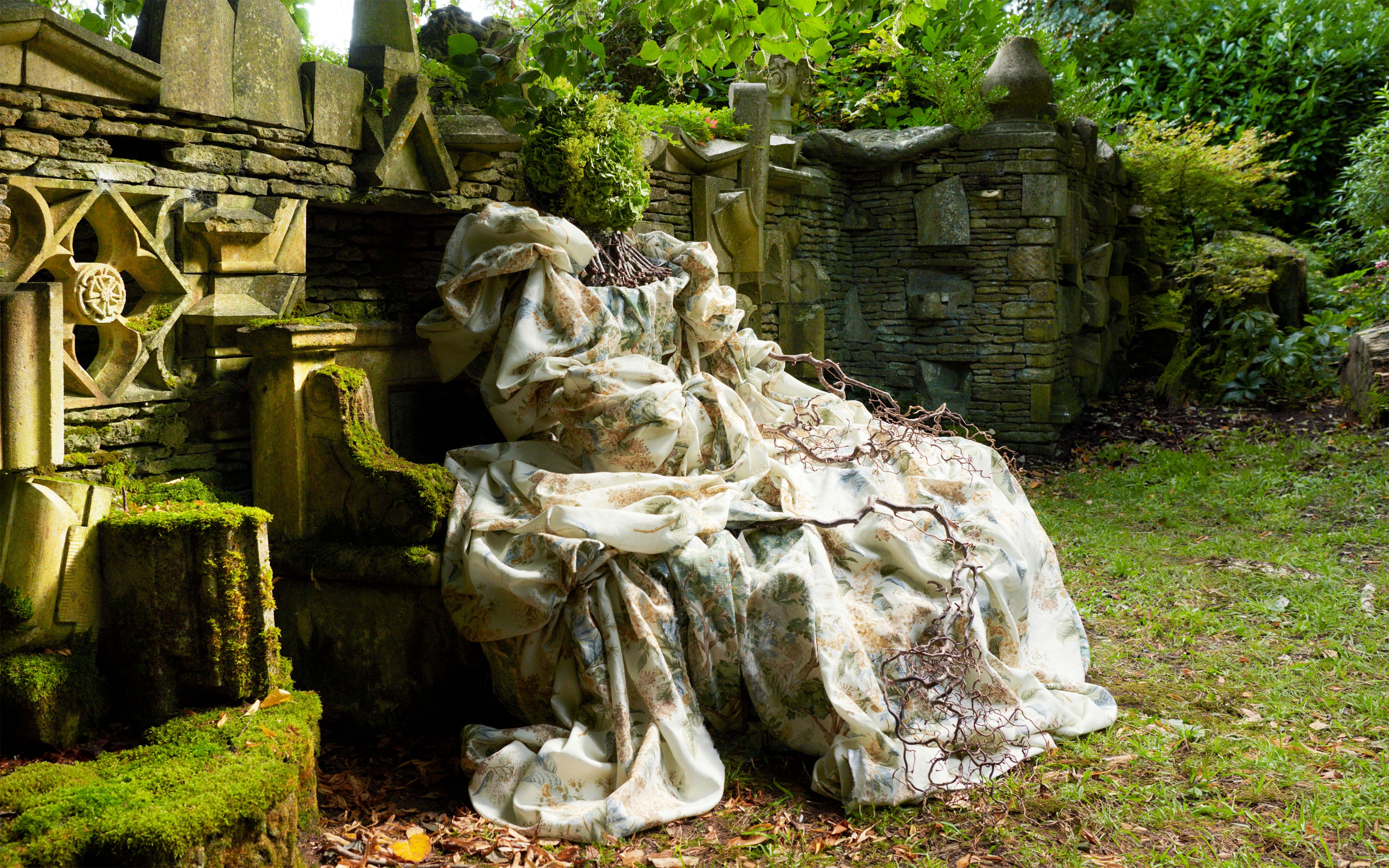 Fabric displayed in The Stumpery