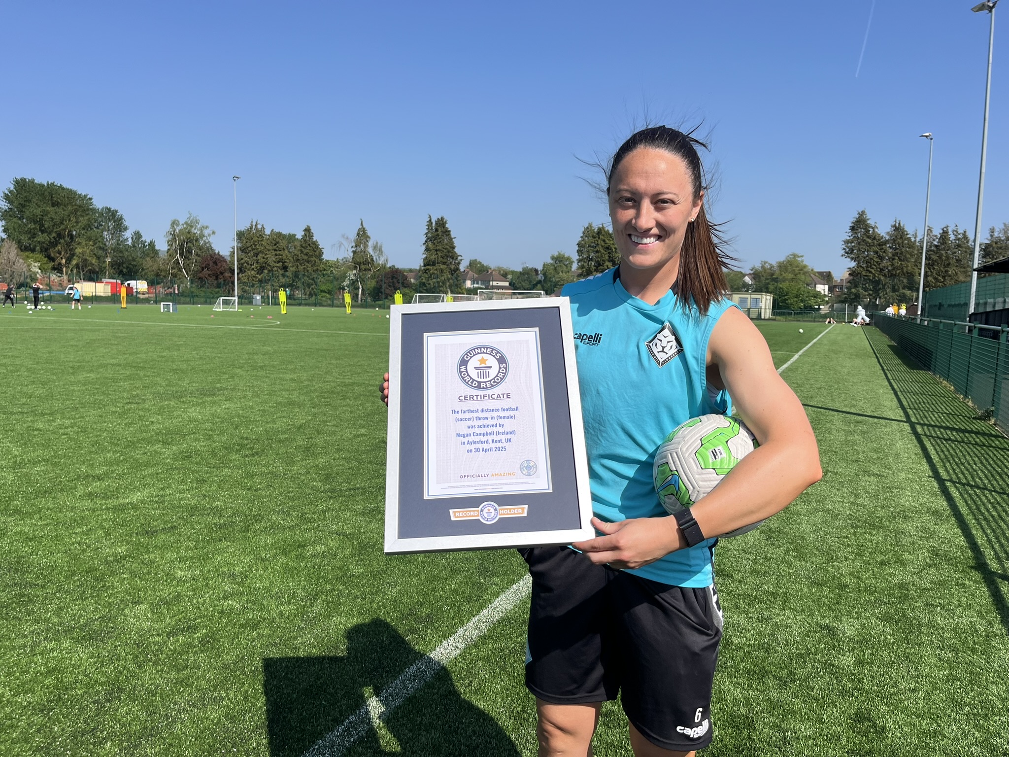 Megan Campbell with her Guinness World Record certificate