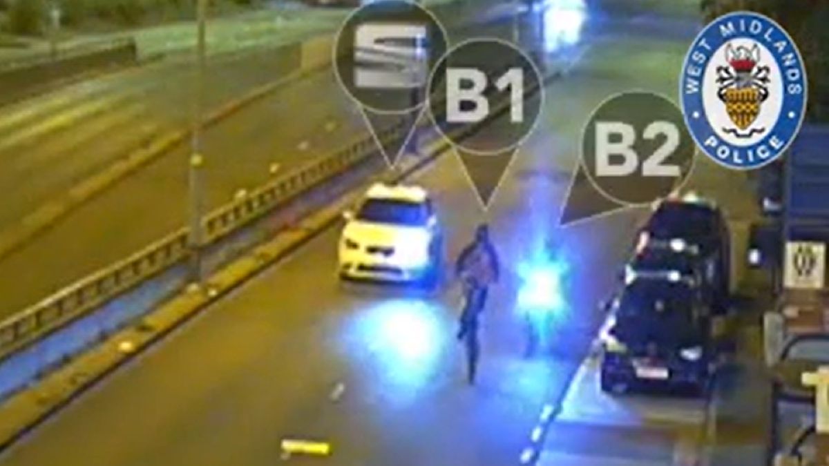 CCTV showing Liam Jones pulling a wheelie shortly before he was murdered when he was rammed by Abdirahman Ibrahim's Seat Leon (West Midlands Police/PA)