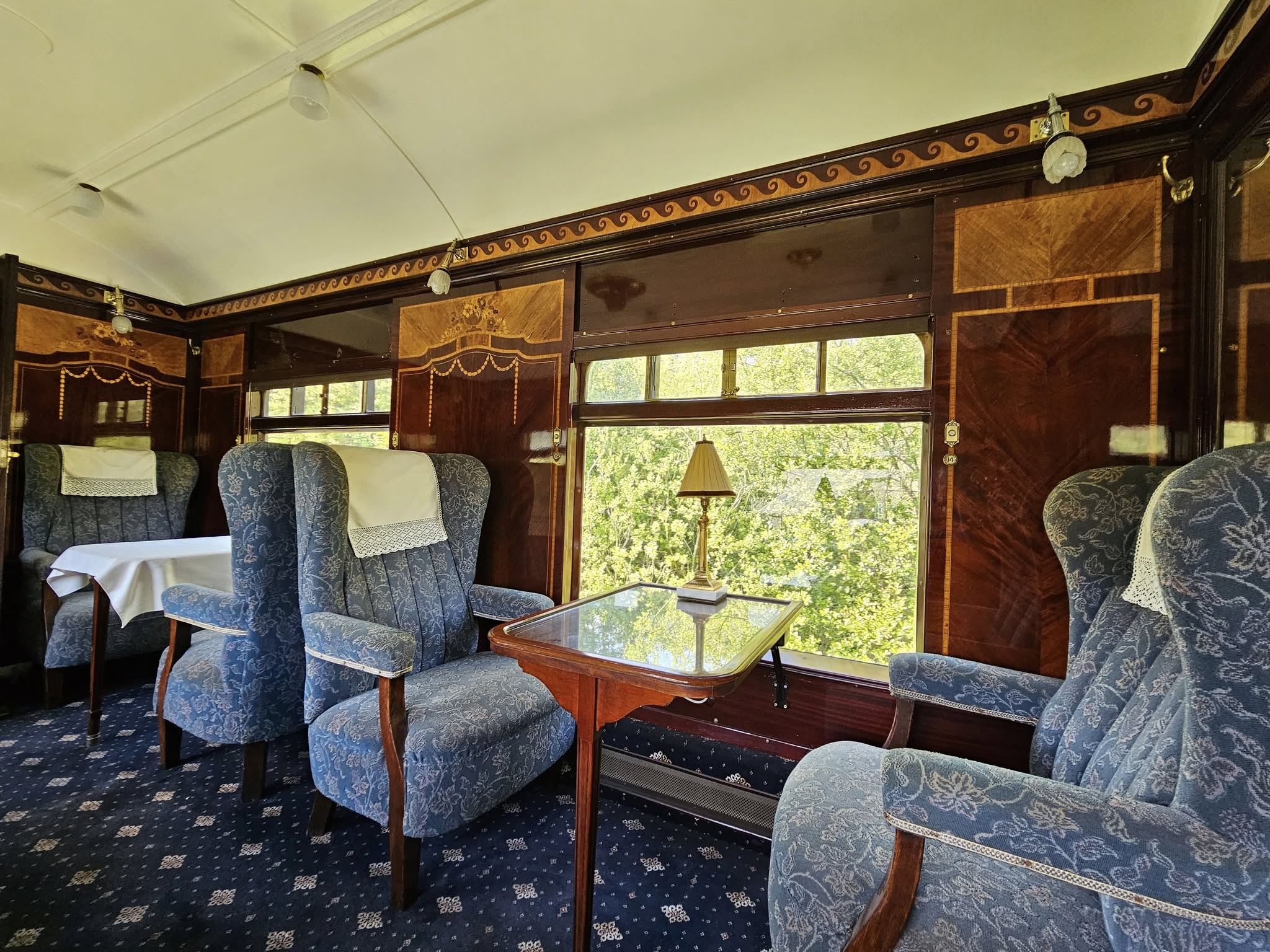 The interior of the carriage