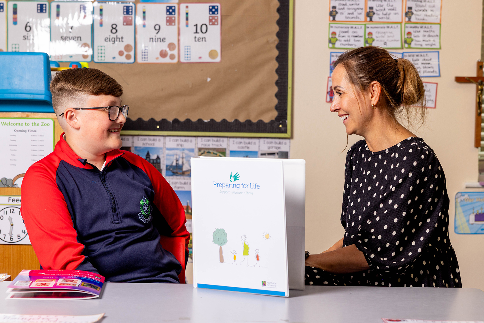 Billy Hendrick, 14, and a programme manager Sue Cullen