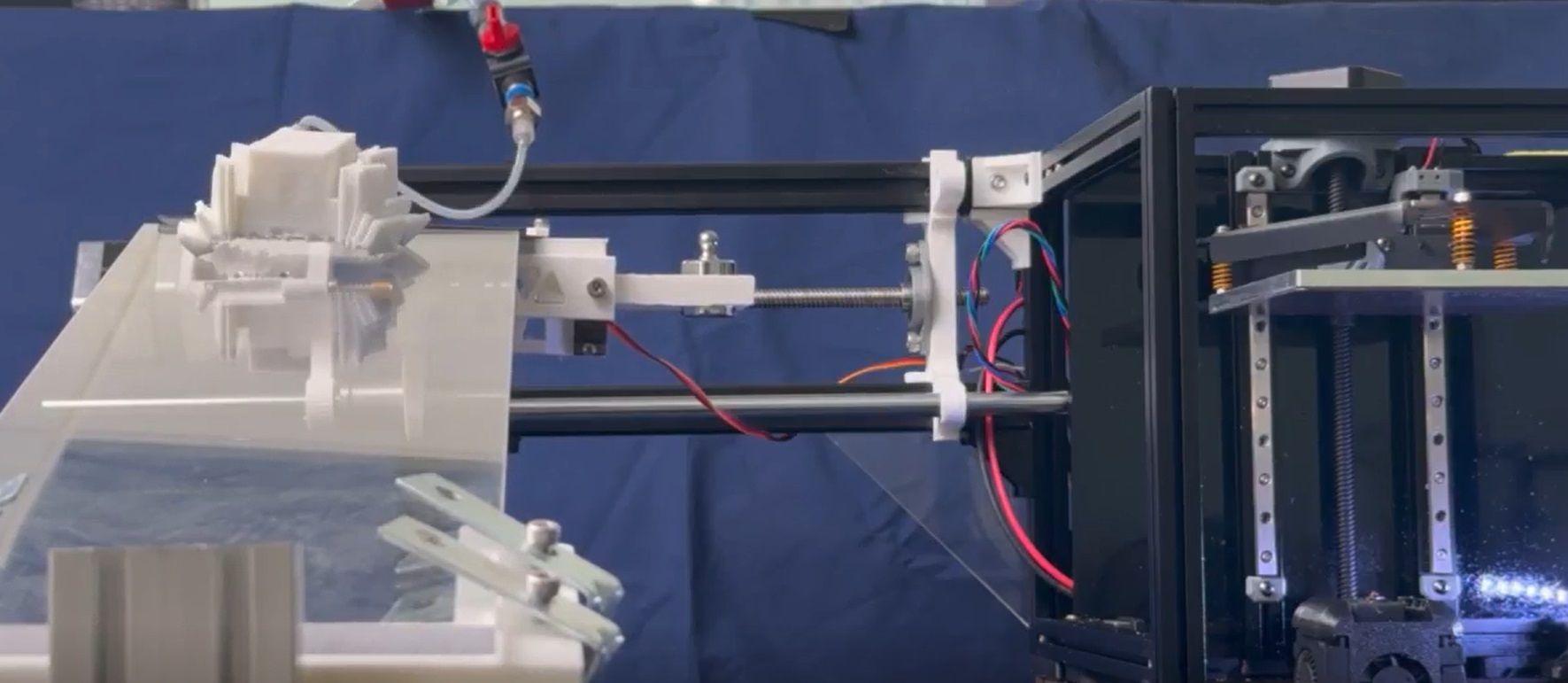 Robot walking off 3D printer