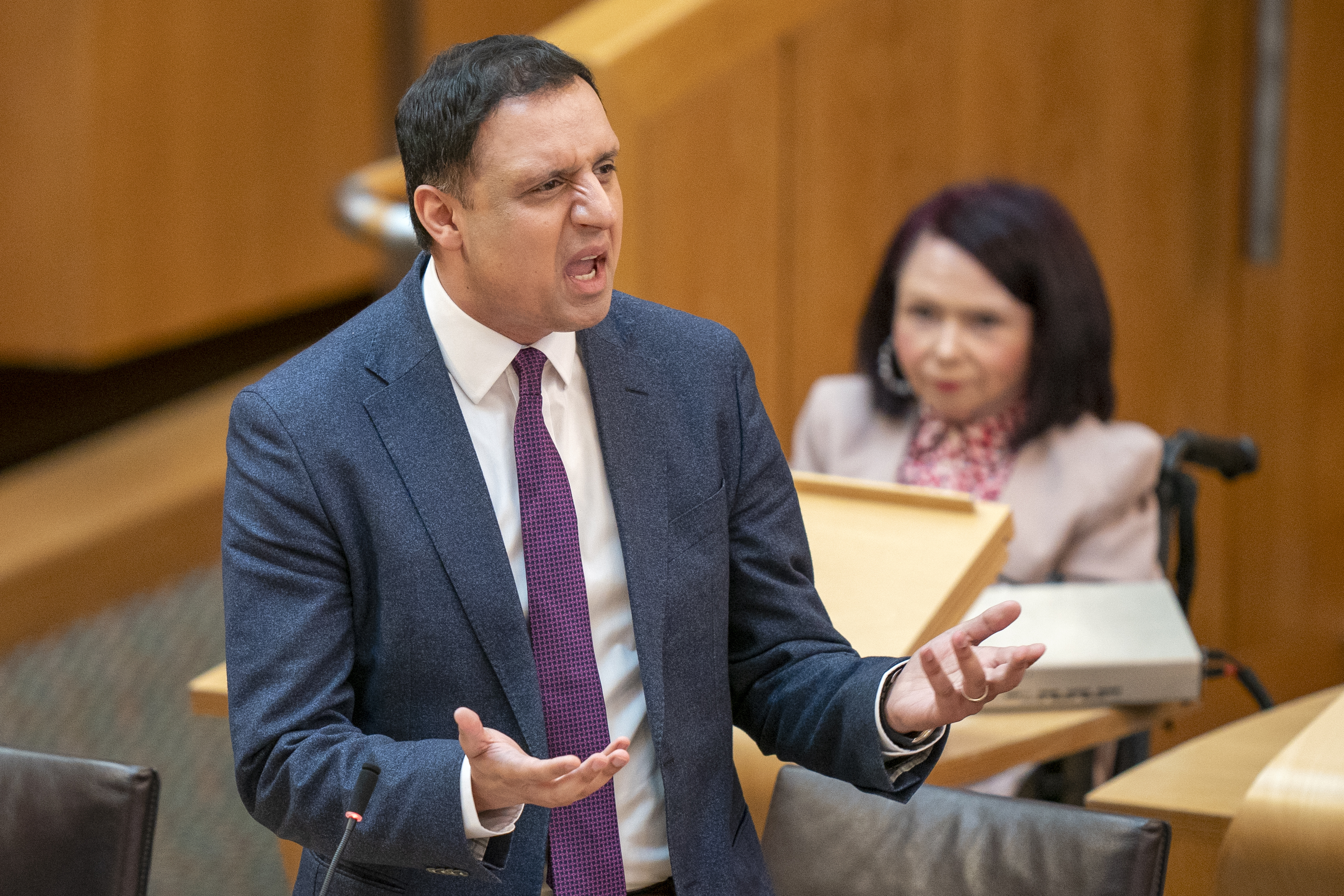 Anas Sarwar speaks during a debate in the Scottish Parliament