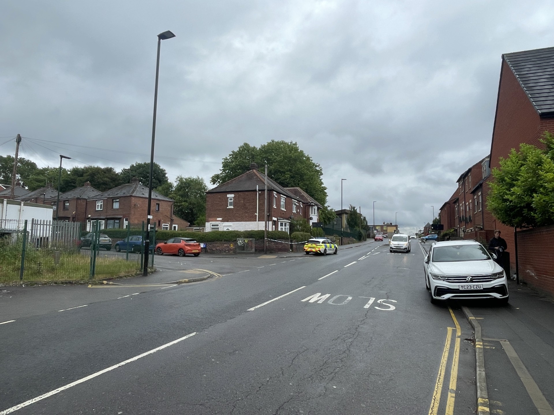 Police at the scene of the incident in Sheffield