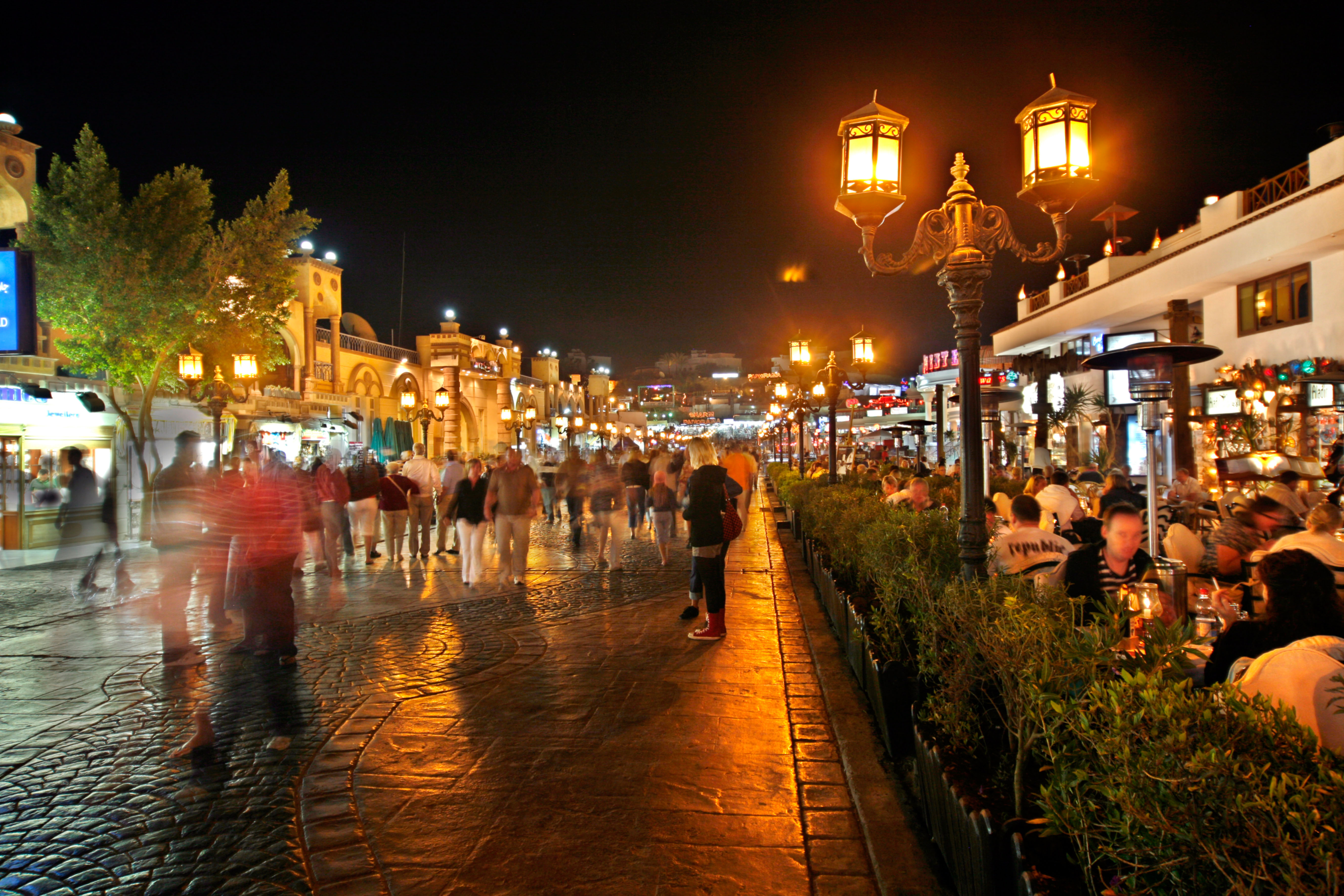 The promenade at night in Sharm el-Sheikh, Egypt