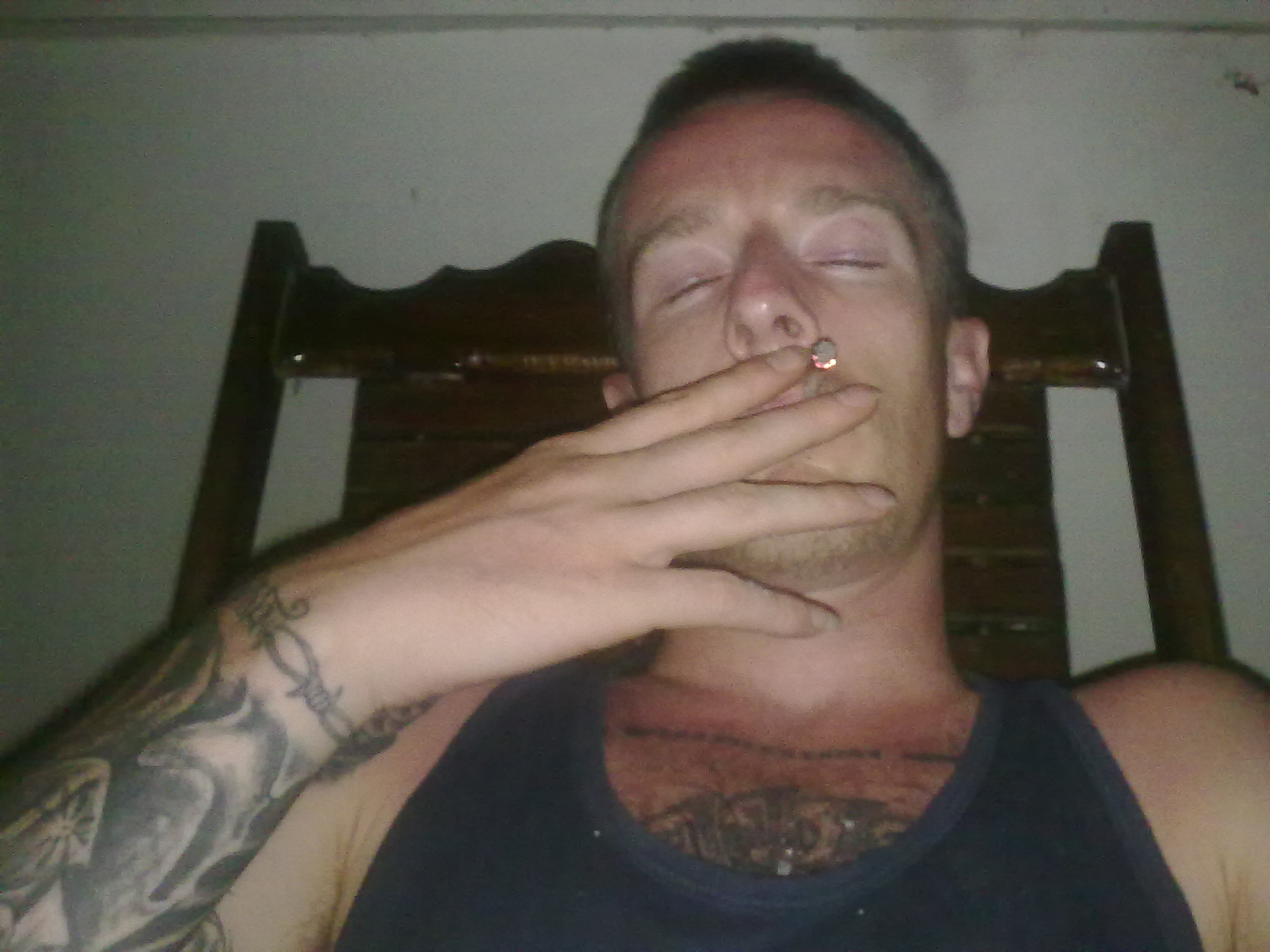 Christopher Oates smoking