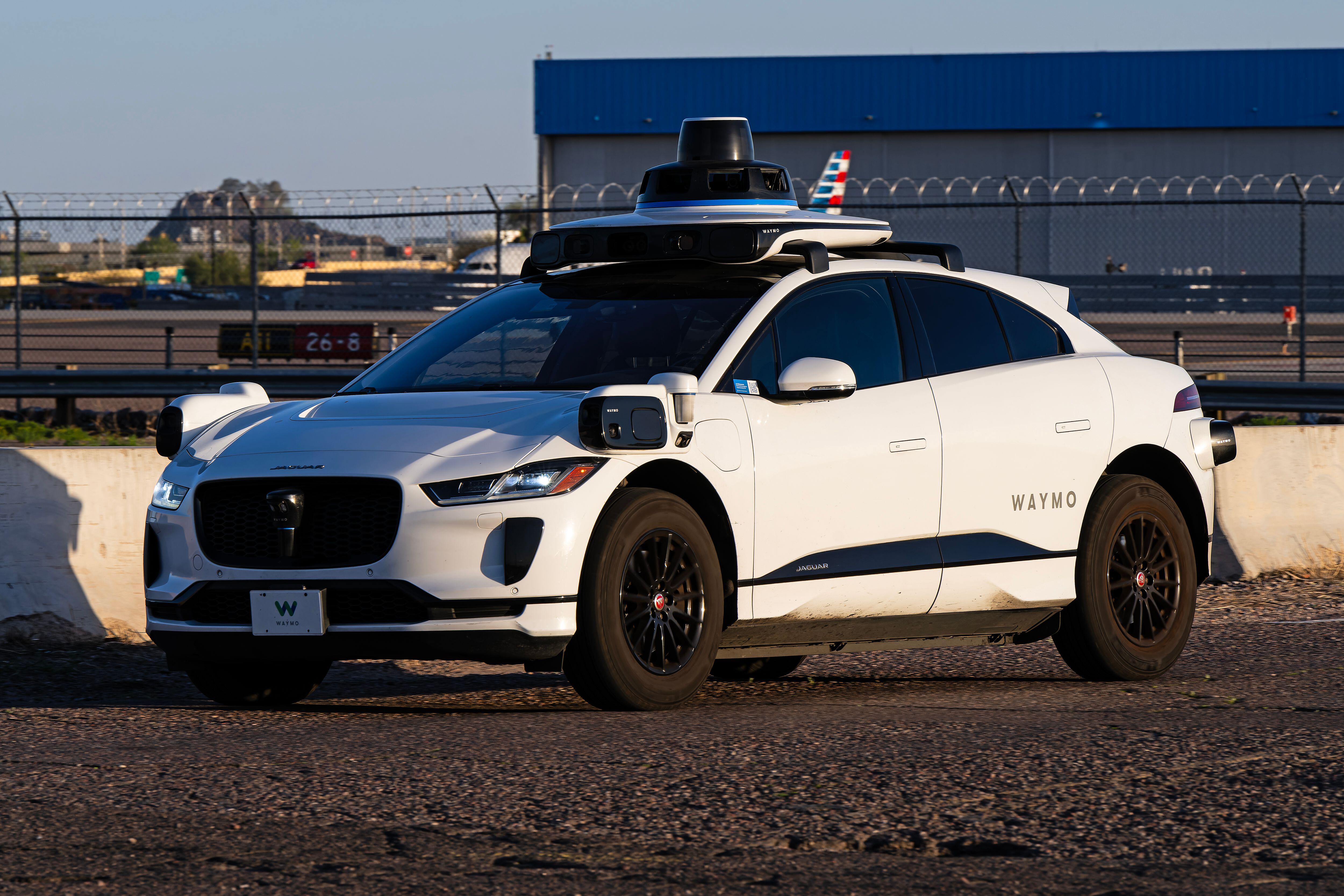 A Waymo driverless cab