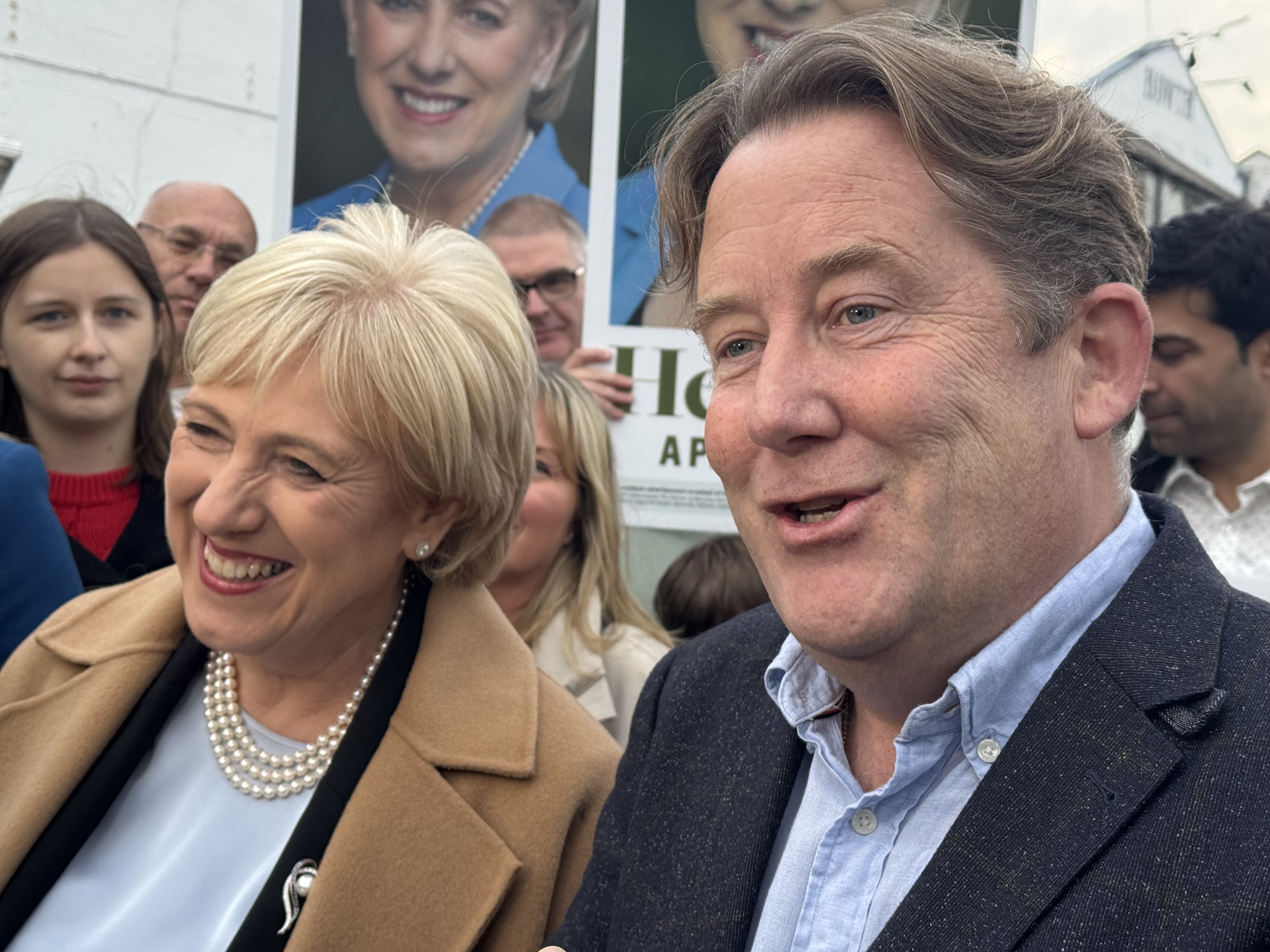 Presidential candidate Heather Humphreys with Fianna Fail minister Darragh O'Brien
