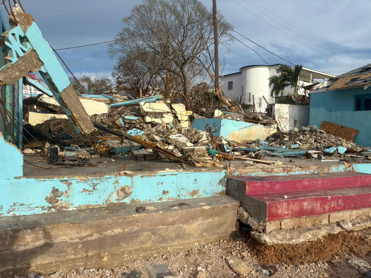 Building damaged by hurricane Melissa in Jamacia