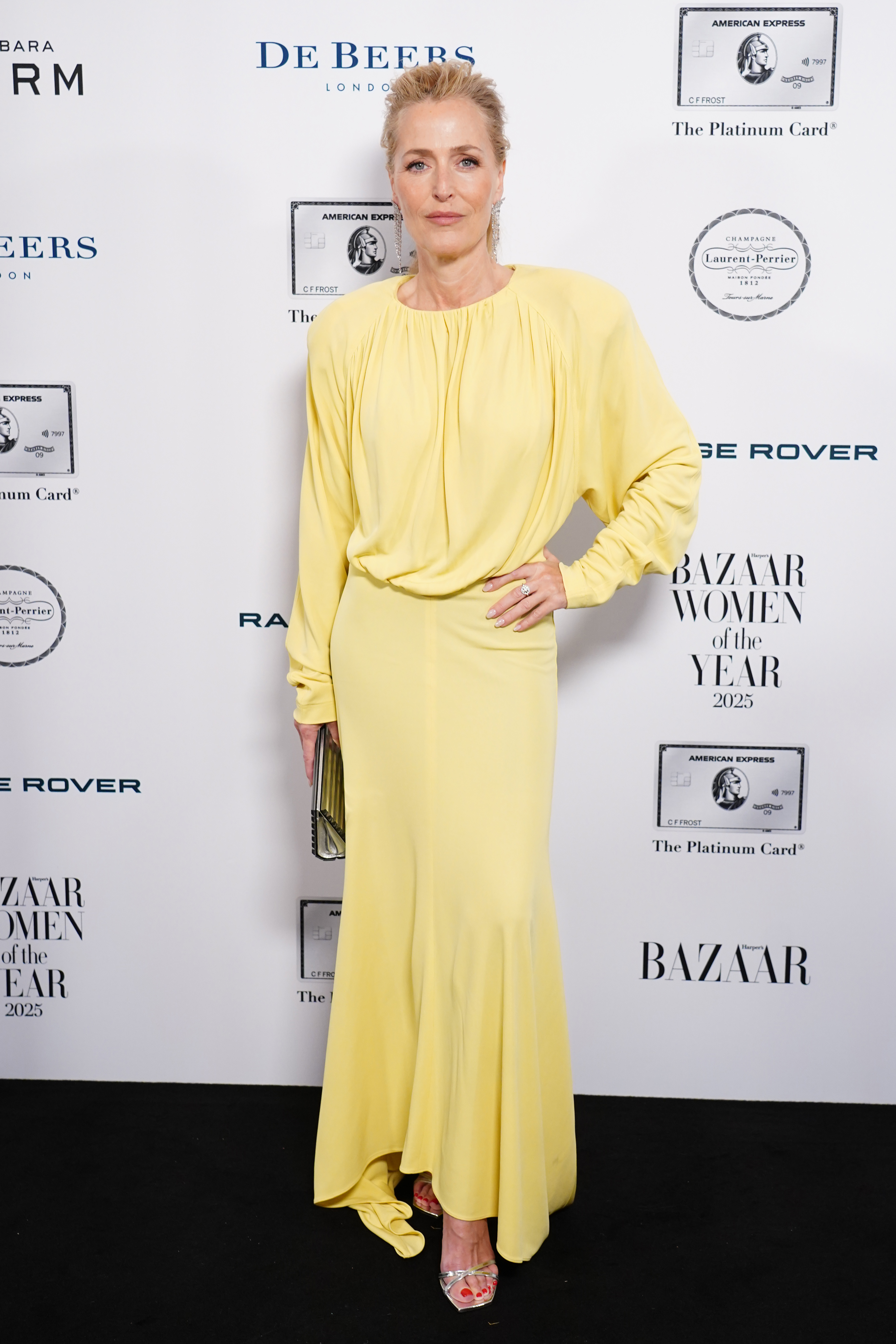 Gillian Anderson attends Harper's Bazaar Women of the Year 2025 awards at Claridge's in central London