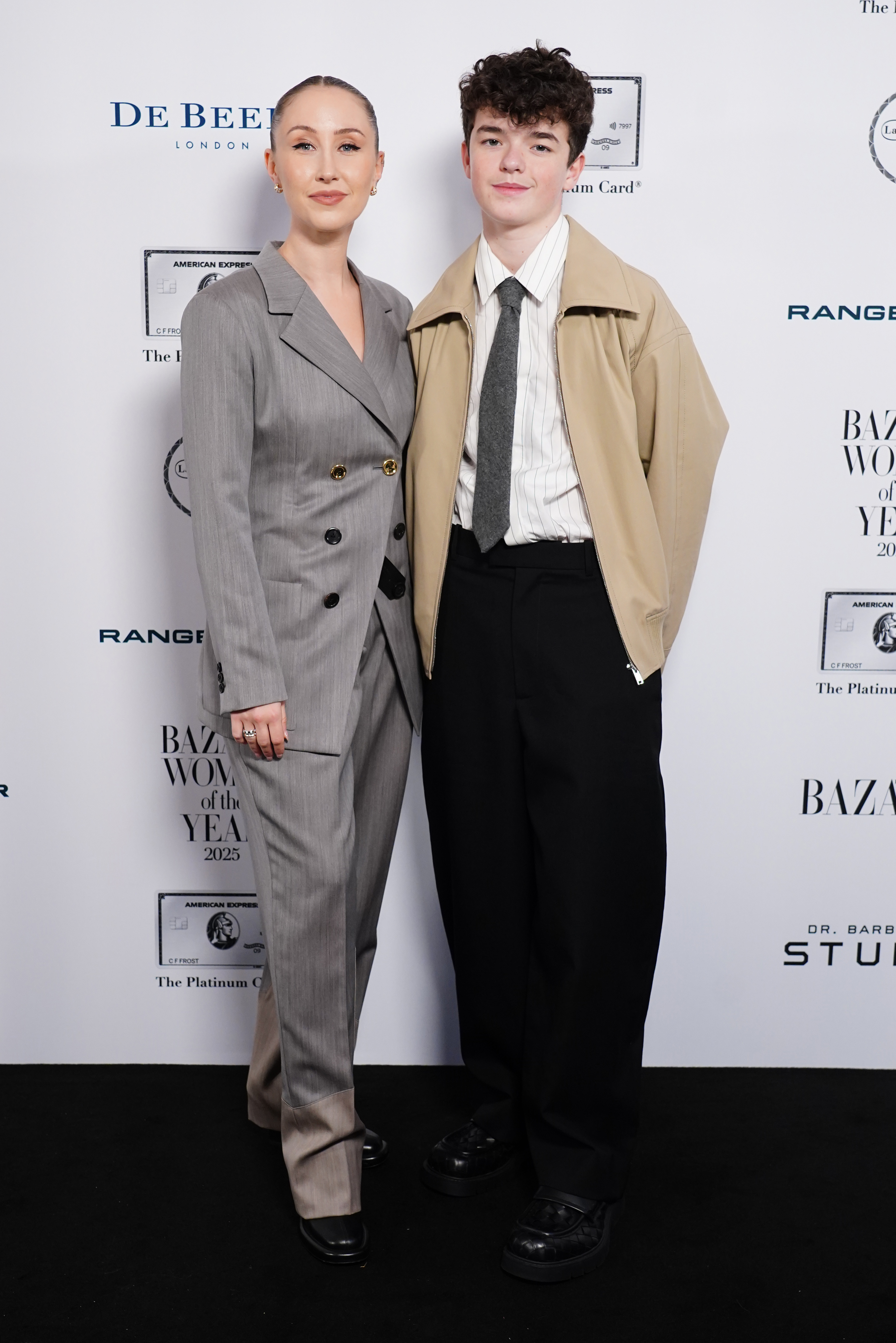 Erin Doherty (left) and Owen Cooper attends Harper's Bazaar Women of the Year 2025 awards