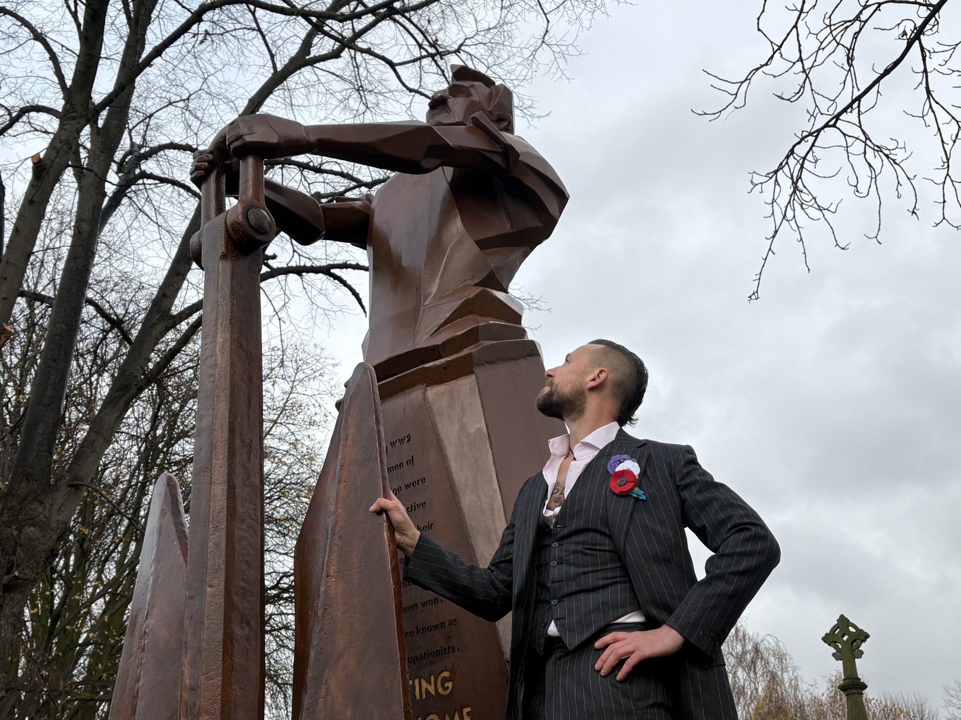 The Fighting from Home statue unveiled on Remembrance Sunday (Matthew Cooper/PA)