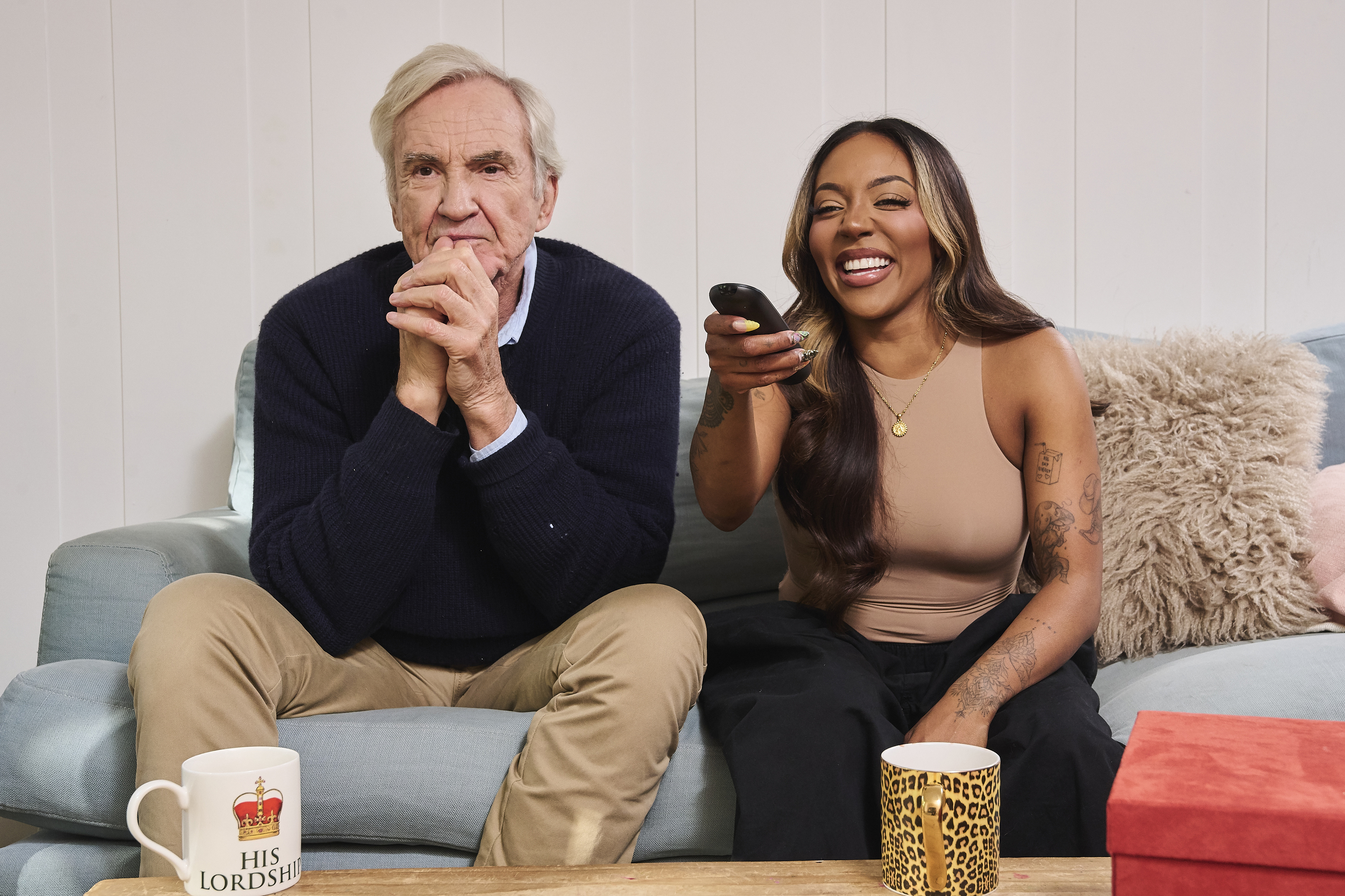 Larry Lamb and Ash Holme in a new Sky Glass Air 4K TV campaign
