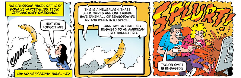 A spaceship on panels from the special Beano comic