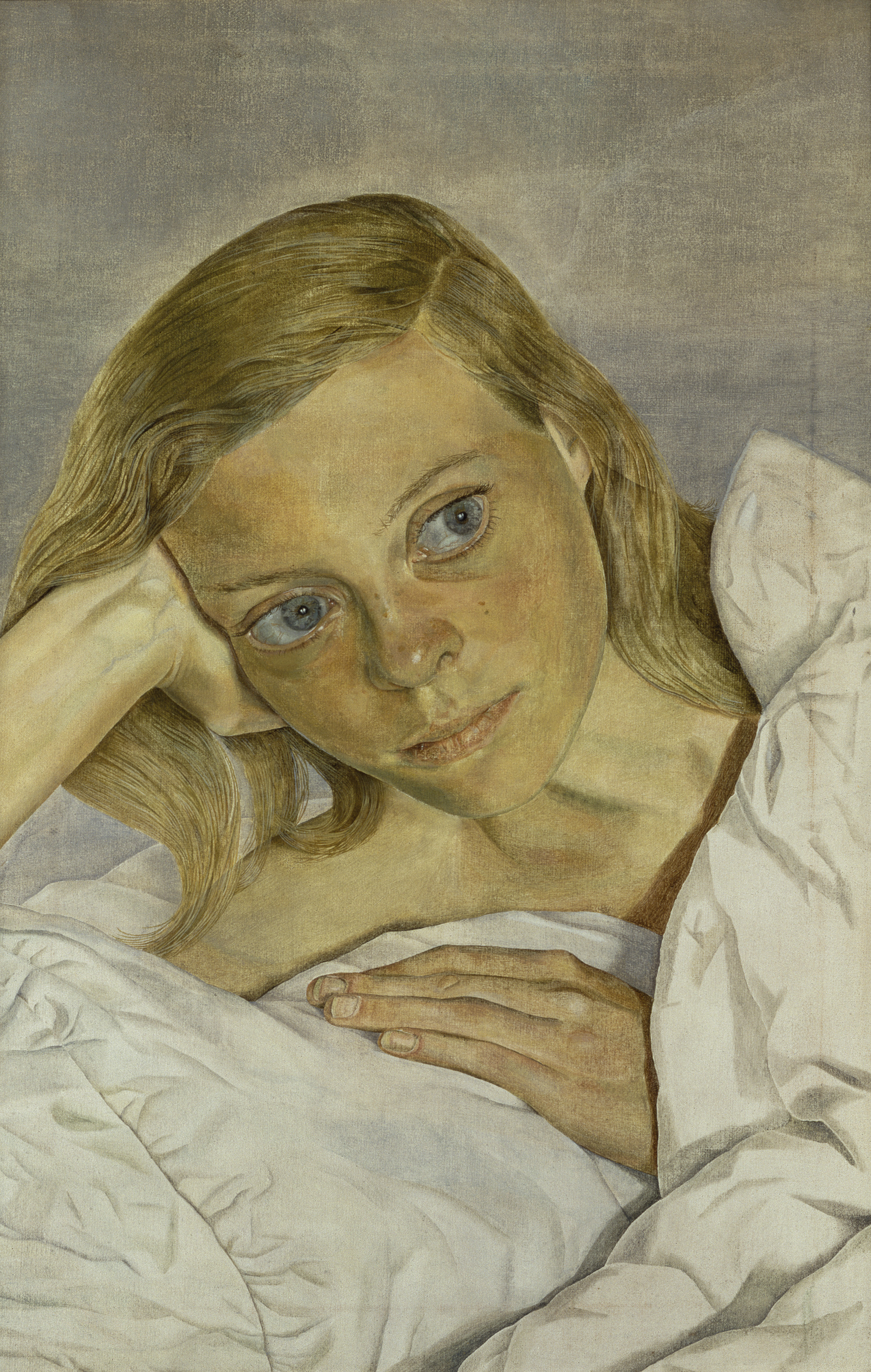 Girl in Bed, 1952, a painting by Lucian Freud
