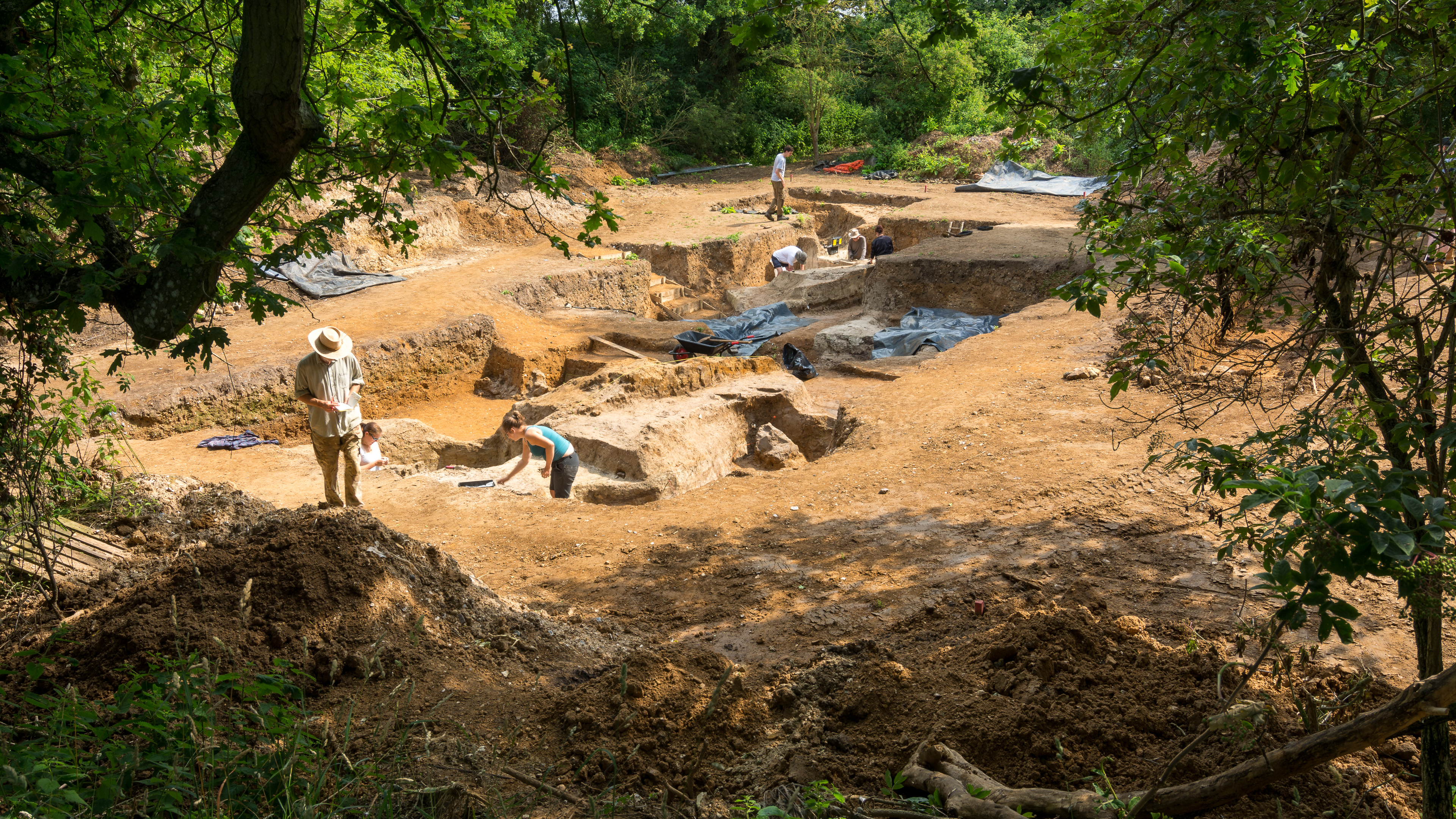 The excavation site at Barnham, Suffolk where the earliest known evidence of fire-making by humans was discovered. (Jordan Mansfield/ Pathways to Ancient Britain Project/ PA)